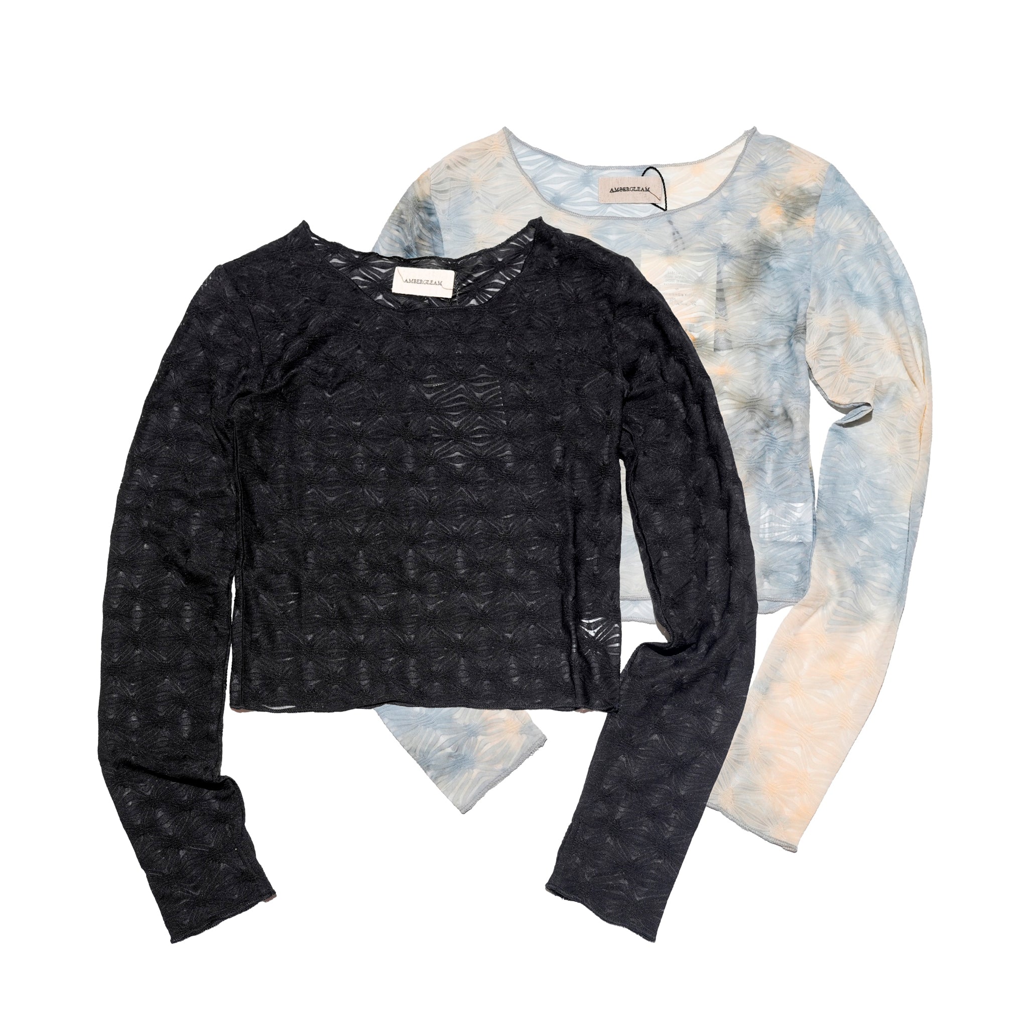 ORIGAMI Tie dye Tops – Black / Ice Blue | AMBERGLEAM