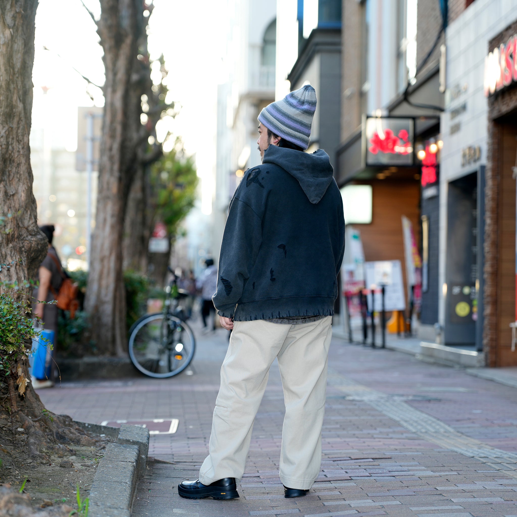 Distressed Sweat Parka | Color_Black | No_lot : 25#07-3030-0_black【MINAMI ANDERSON_ミナミアンダーソン】