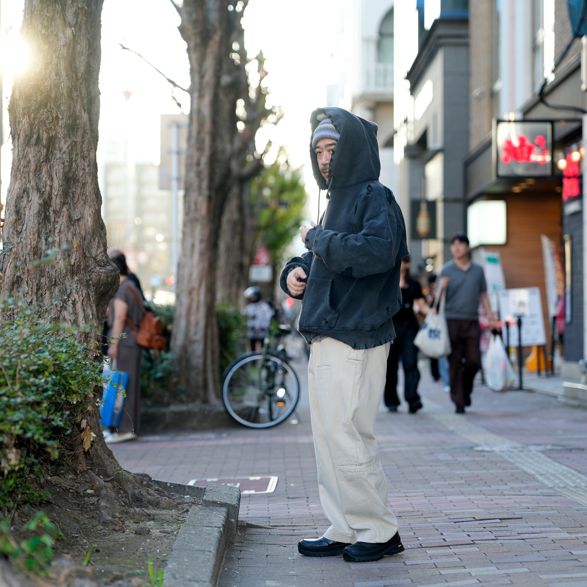 Distressed Sweat Parka | Color_Black | No_lot : 25#07-3030-0_black【MINAMI ANDERSON_ミナミアンダーソン】