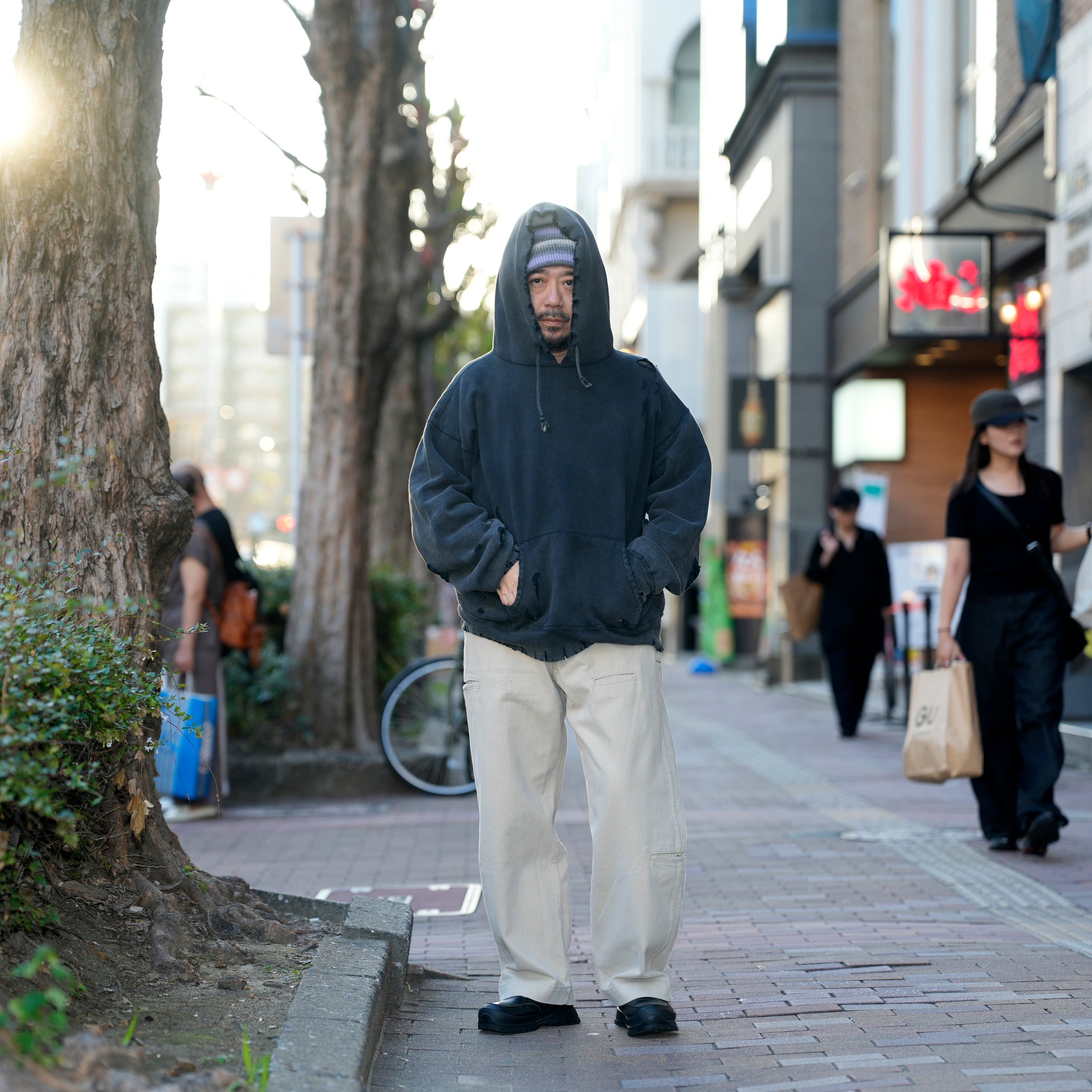 Distressed Sweat Parka | Color_Black | No_lot : 25#07-3030-0_black【MINAMI ANDERSON_ミナミアンダーソン】