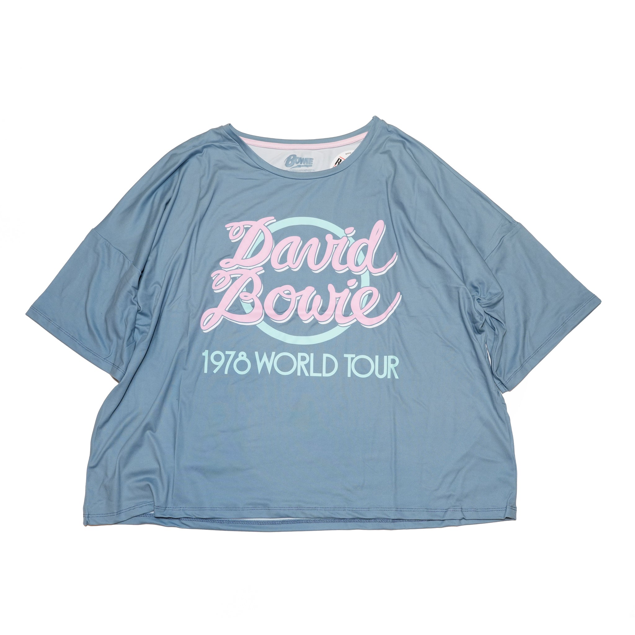 David Bowie Ladies Pyjamas: 1978 World Tour (Blue & Pink) | 【CULTURE TEE】BOWPJ51LBLP