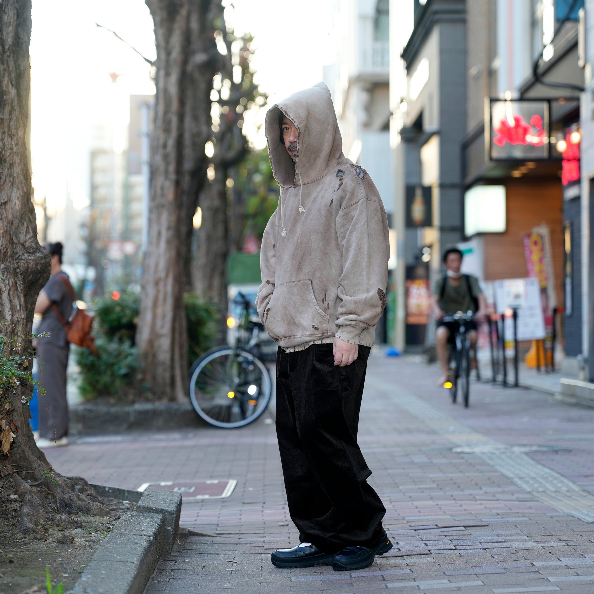 Distressed Sweat Parka | Color_Brown | No_lot : 25#07-3030-0_brown【MINAMI ANDERSON_ミナミアンダーソン】