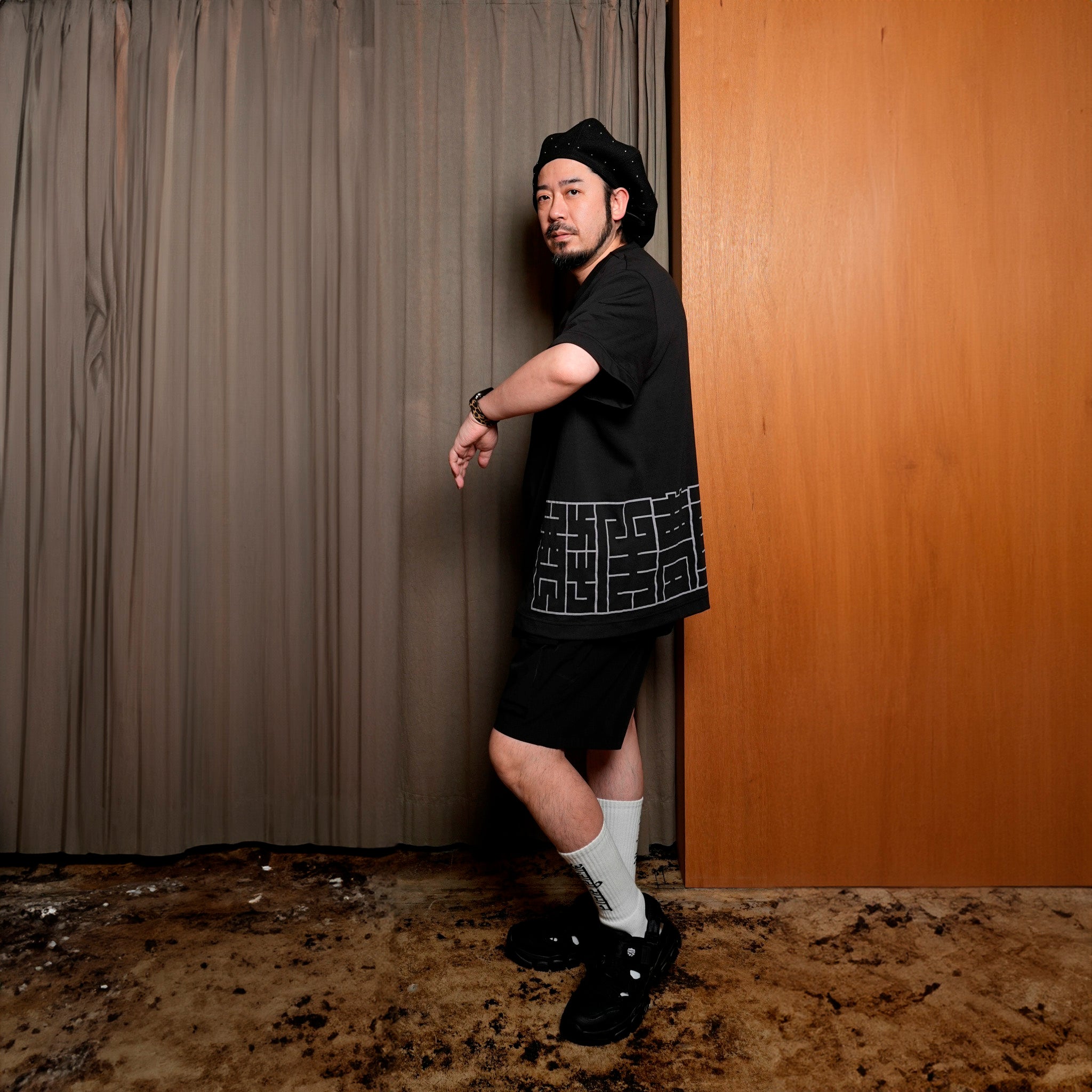 SF24SS-15B | Happi Tee | Color:Black【STOF_ストフ】【archive】