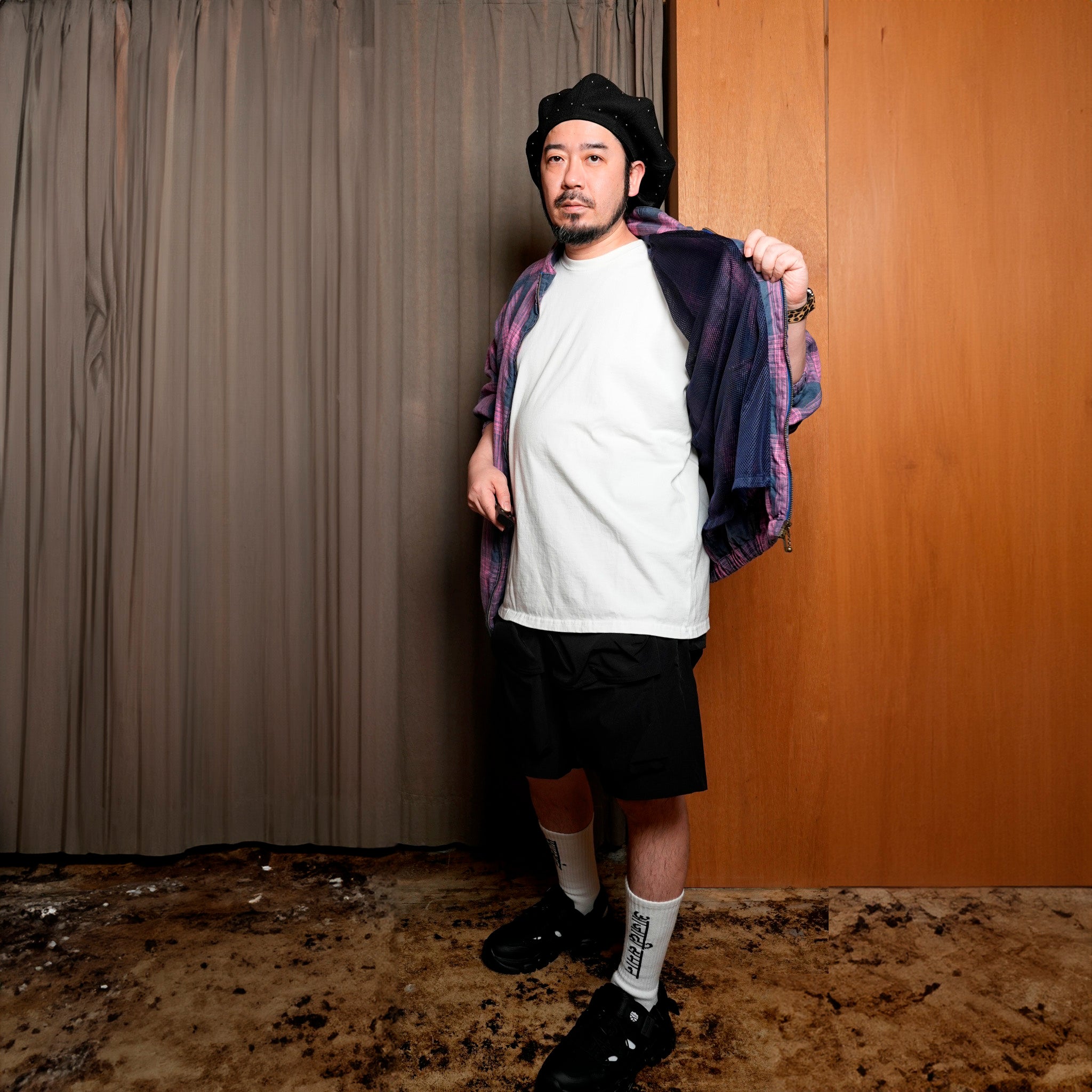 VOO-1171 | BIG CHECK STAND | Color:Sax/Navy【VOO_ヴォー】
