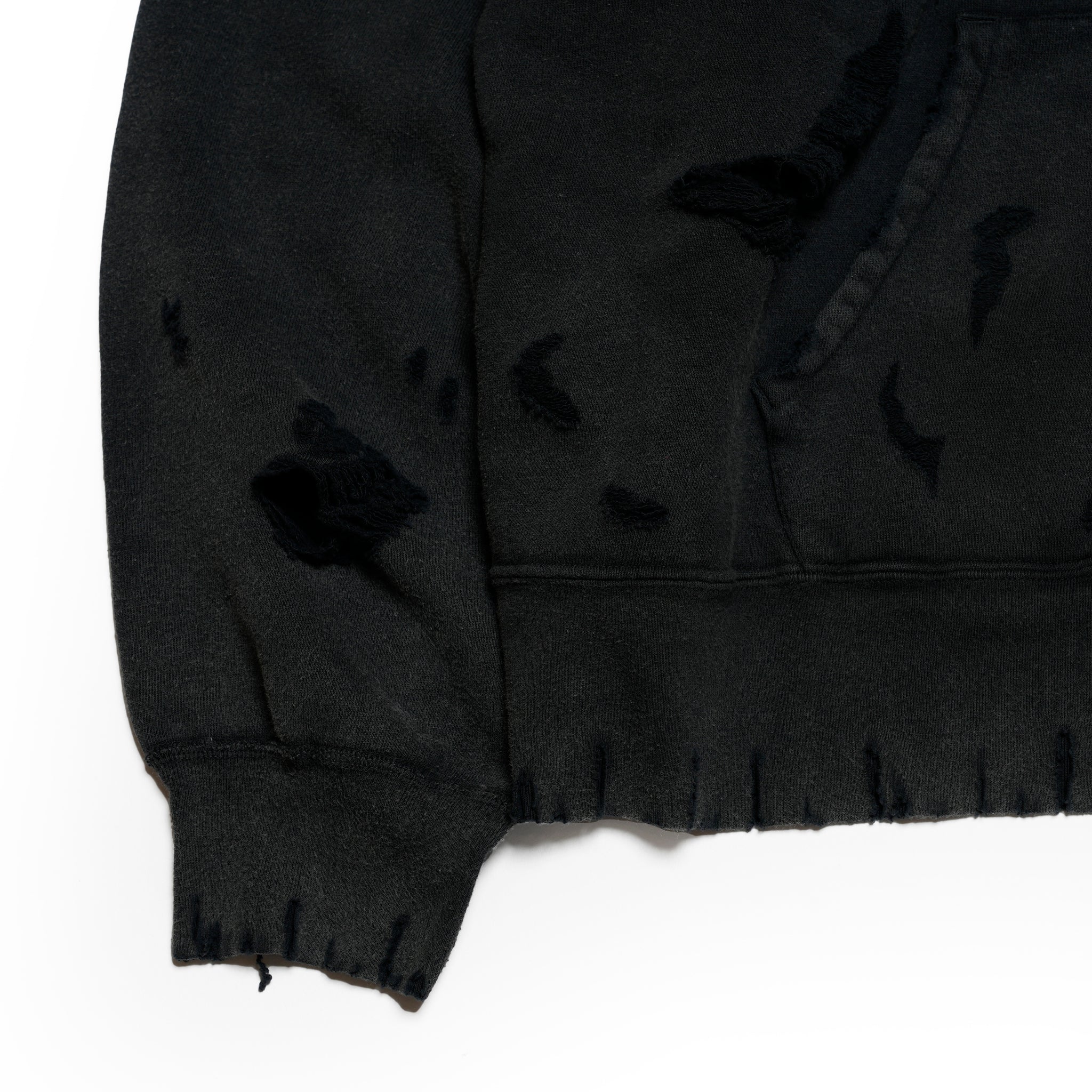 Distressed Sweat Parka | Color_Black | No_lot : 25#07-3030-0_black【MINAMI ANDERSON_ミナミアンダーソン】