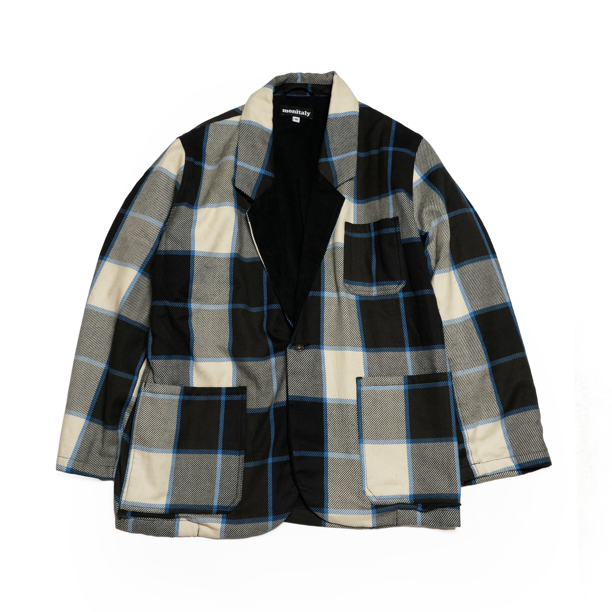 Italian Drop Lapel Jacket | Color_Check 72909-A | No_m32870-2_check 72909-a【MONITALY_モニタリー】