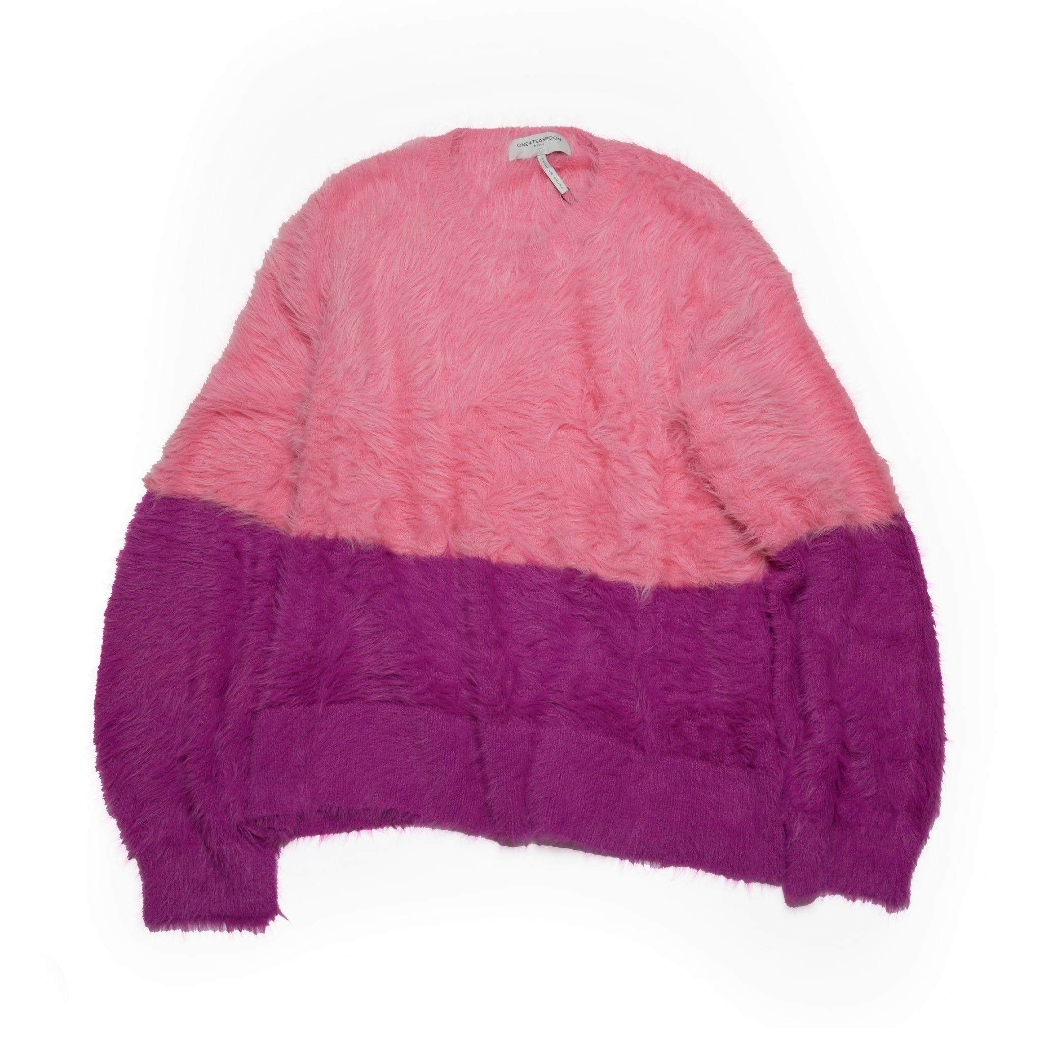 24925E_PINK | FLUFFY COLOUR BLOCK SWEATER | Color:Pink【ONE TEASPOON_ワンティースプーン】