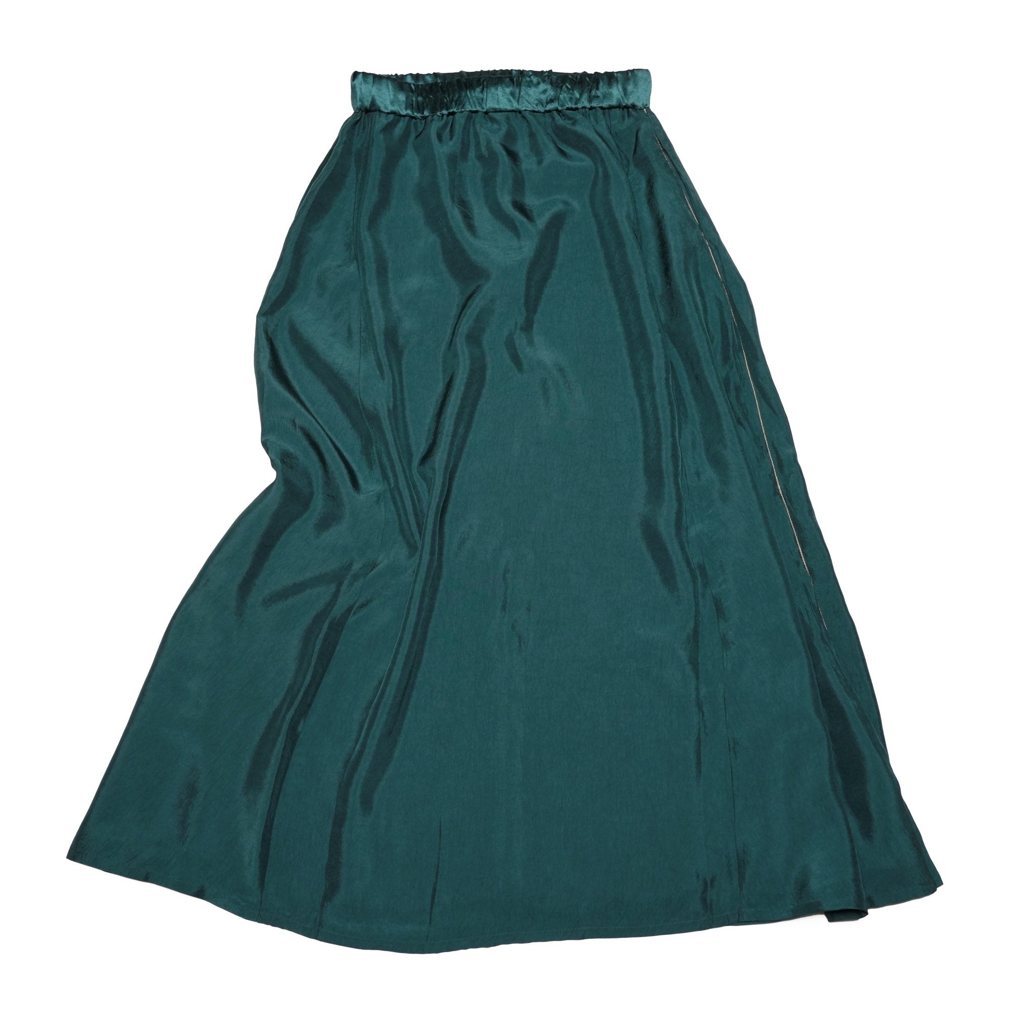 FS001_Green | サテンロングスカート | Color:Green【FULAT_フラット】【archive】
