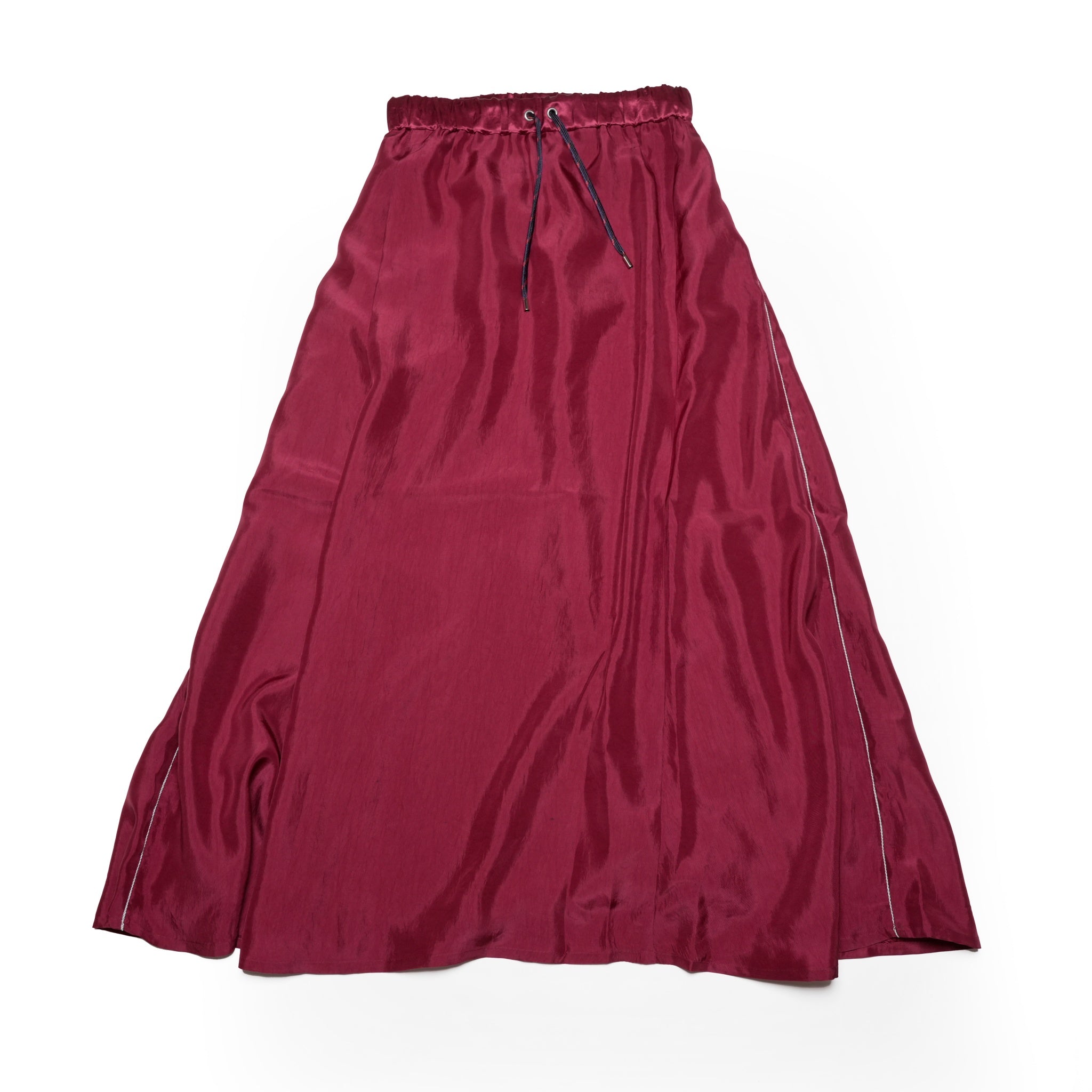 FS001_WIne | サテンロングスカート | Color:Wine【FULAT_フラット】