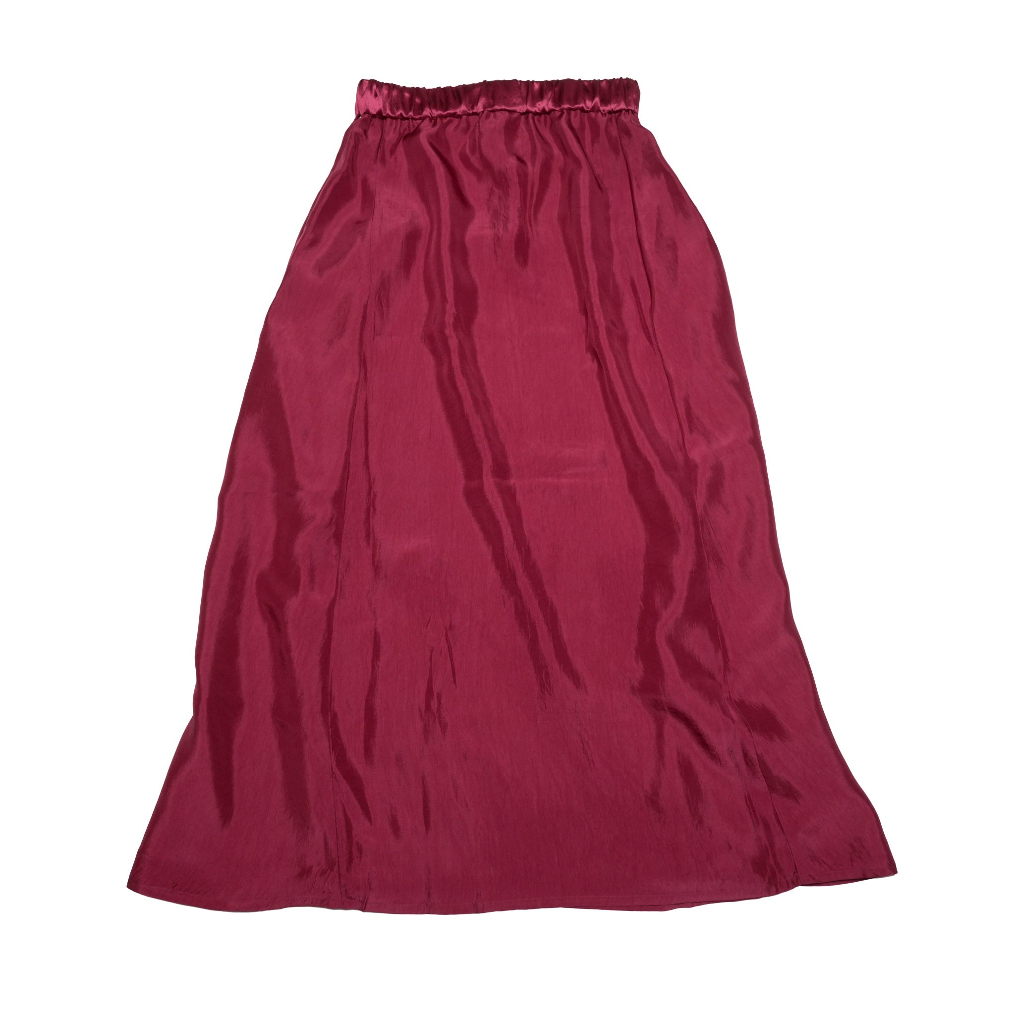 FS001_WIne | サテンロングスカート | Color:Wine【FULAT_フラット】