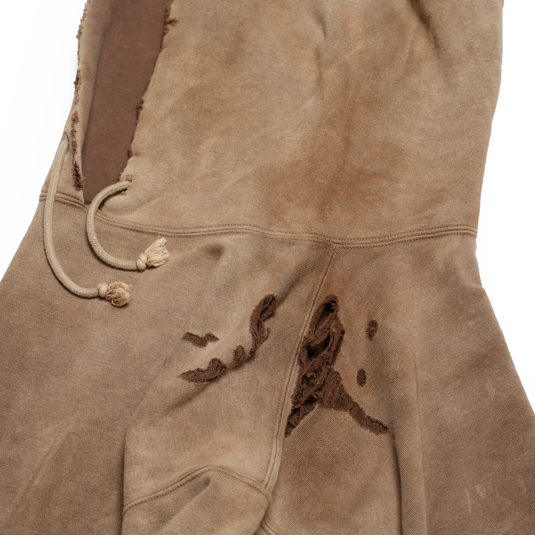 Distressed Sweat Parka | Color_Brown | No_lot : 25#07-3030-0_brown【MINAMI ANDERSON_ミナミアンダーソン】