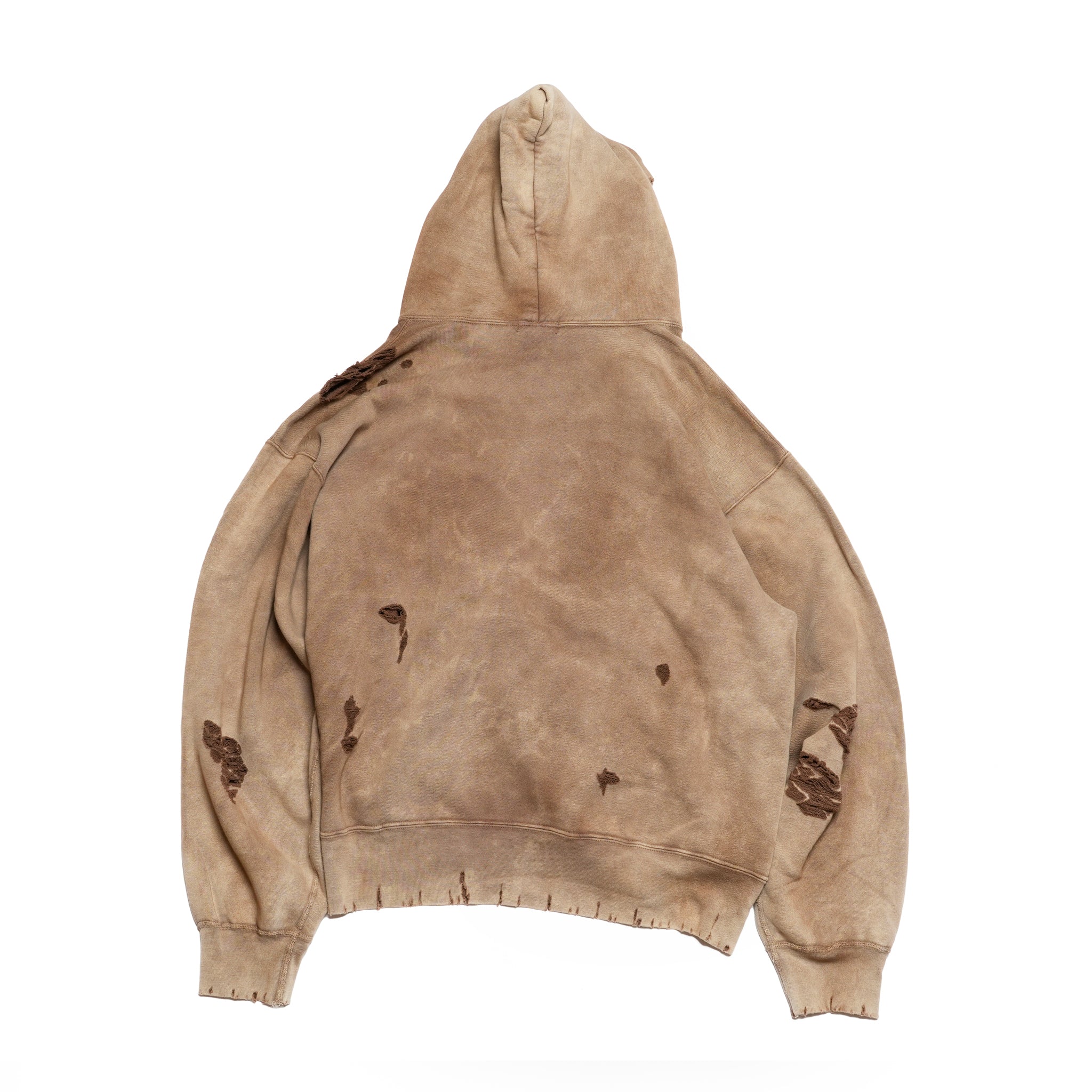 Distressed Sweat Parka | Color_Brown | No_lot : 25#07-3030-0_brown【MINAMI ANDERSON_ミナミアンダーソン】