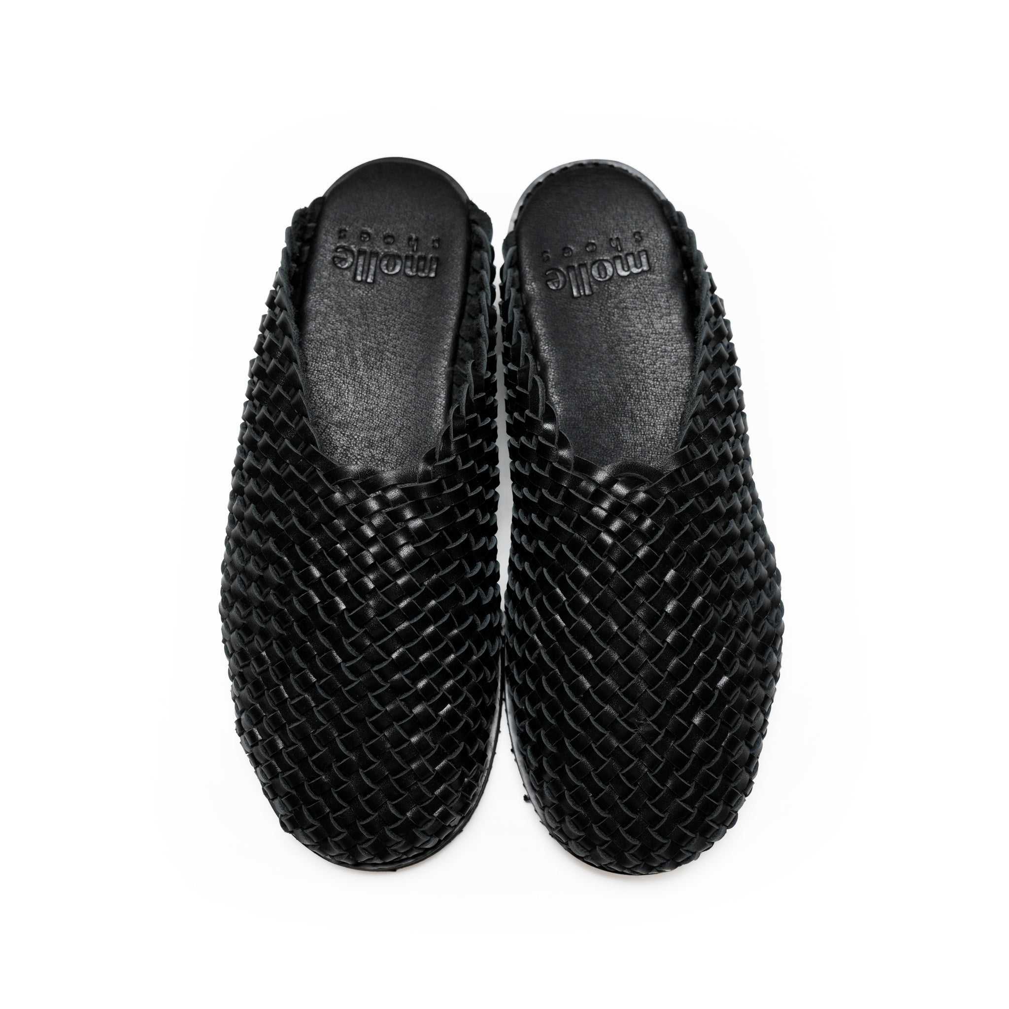MLS210301-16 | WOVEN LEATHER CROG | Color:Black【molle Shoes_モールシューズ】