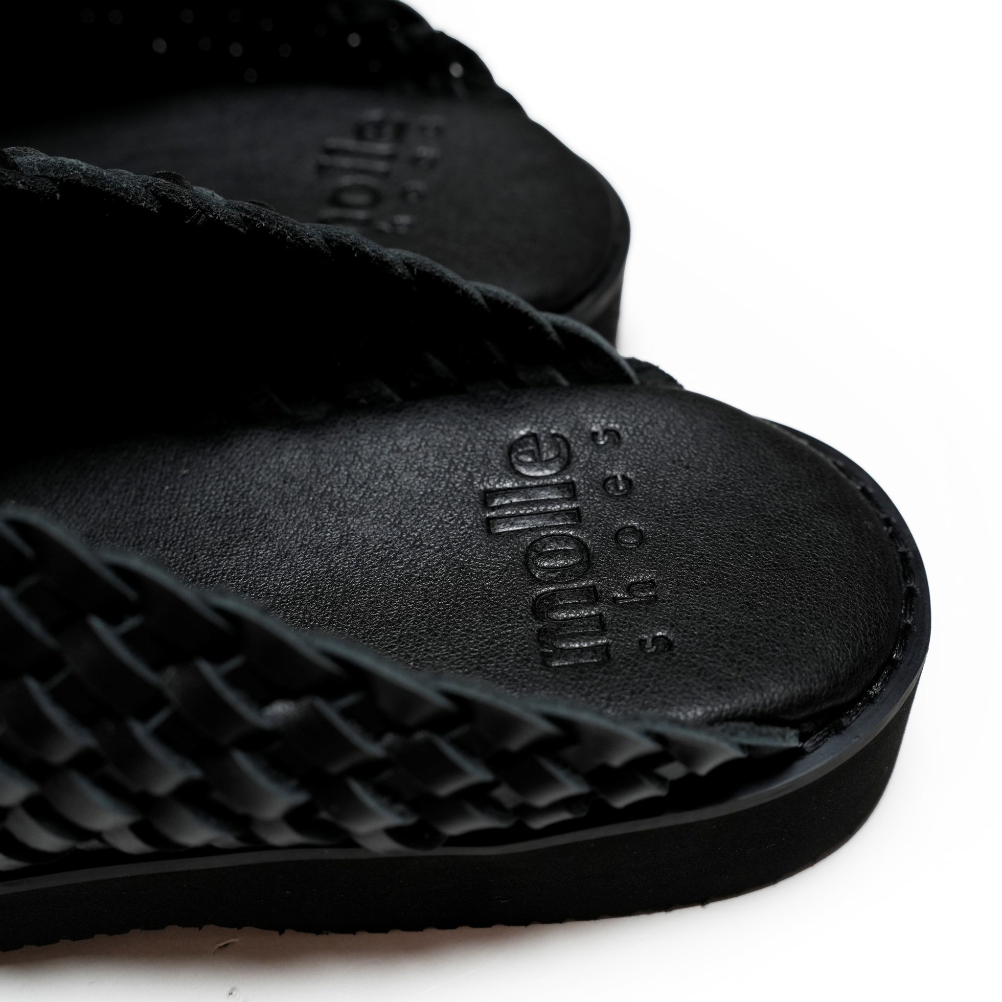 MLS210301-16 | WOVEN LEATHER CROG | Color:Black【molle Shoes_モールシューズ】