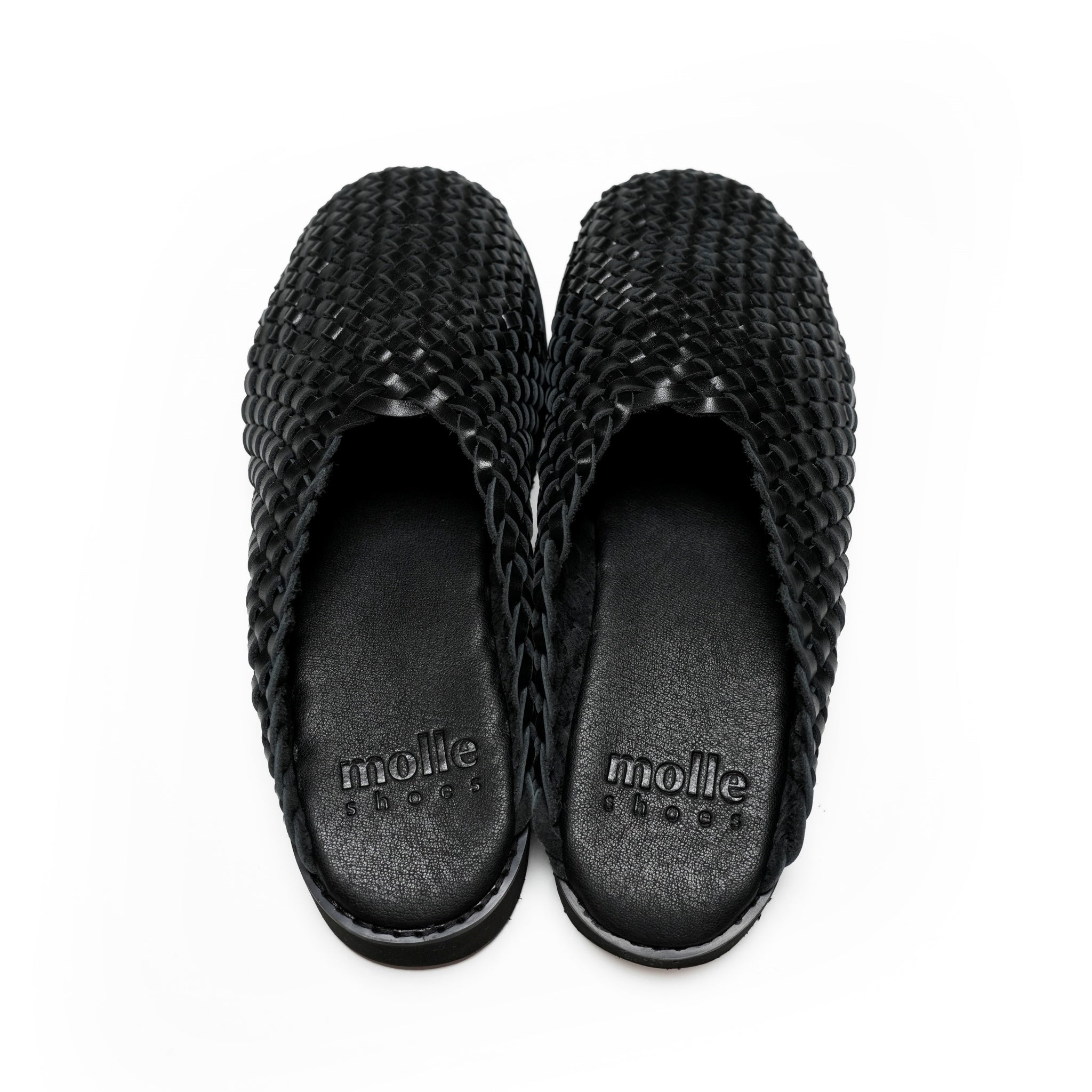 MLS210301-16 | WOVEN LEATHER CROG | Color:Black【molle Shoes_モールシューズ】