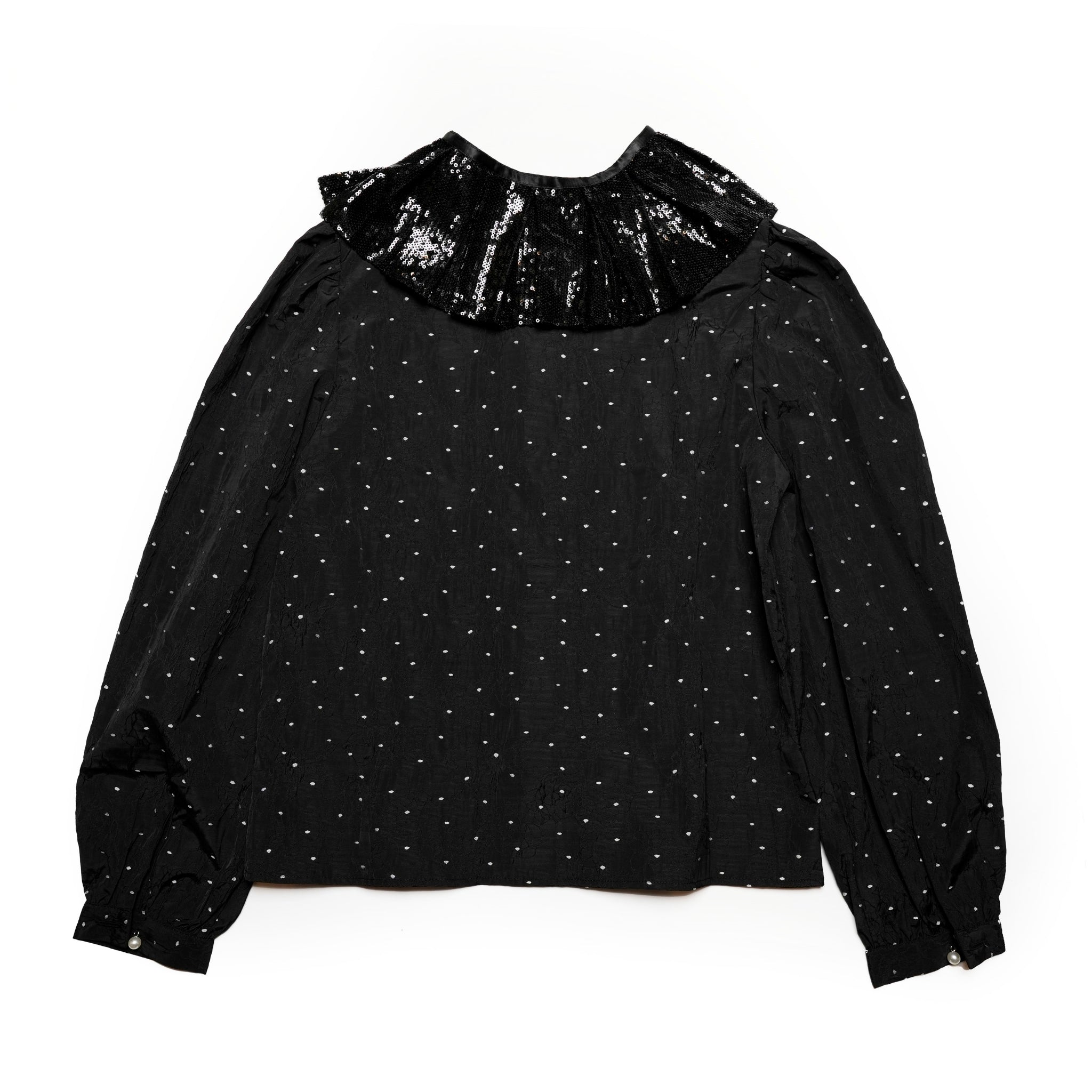 30SJ03BL1231BLK | Waltz Sequin Collar Blouse【SISTER JANE_シスタージェーン】