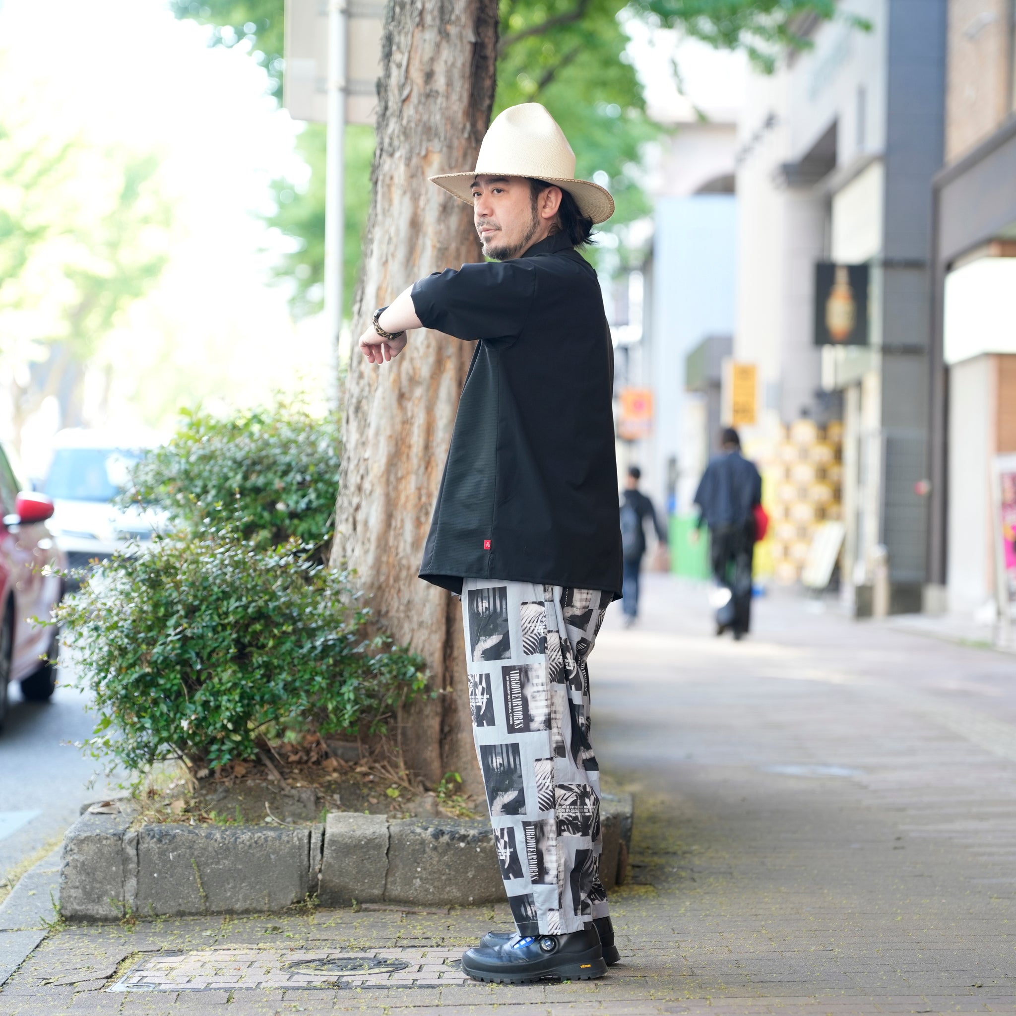 VG-SH-269_Black | Solodots wide shirts | Color:Black【VIRGOwearworks_ヴァルゴウェアワークス】【archive】