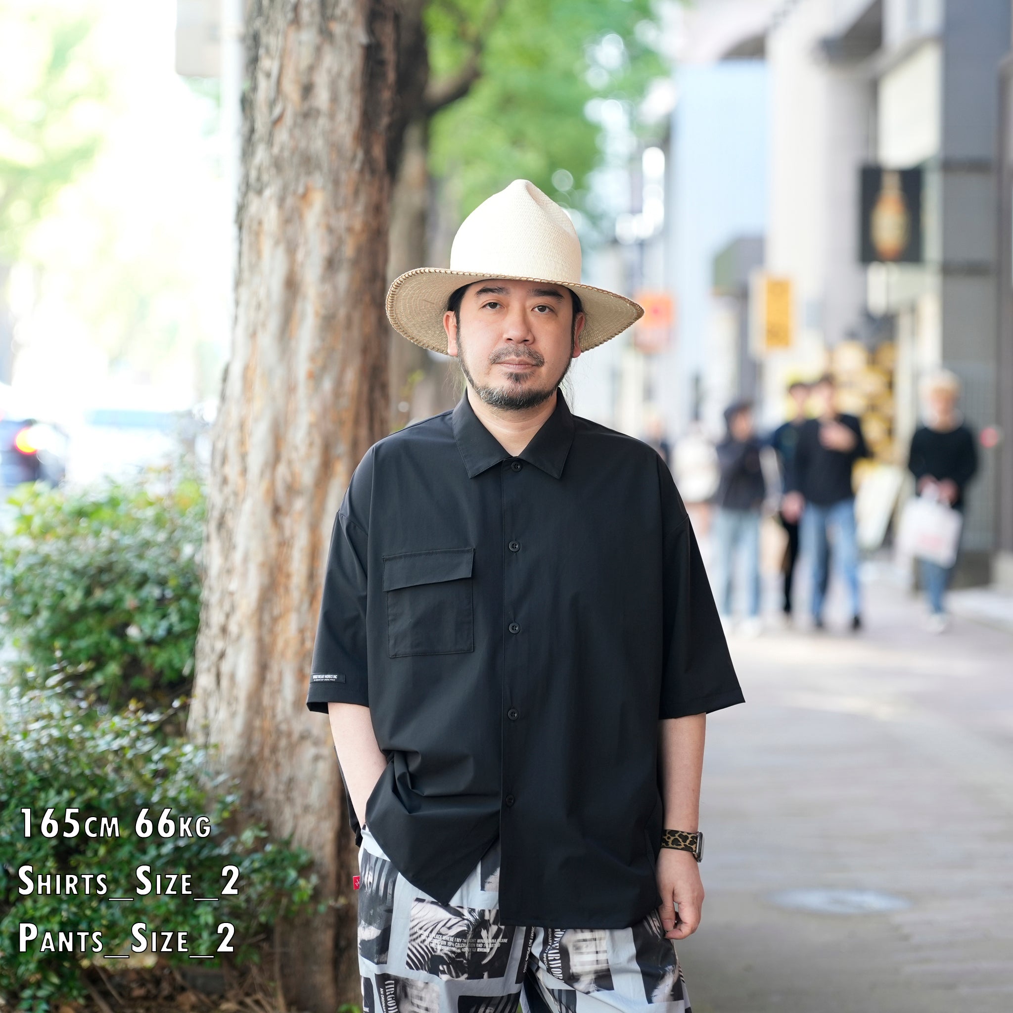 VG-SH-269_Black | Solodots wide shirts | Color:Black【VIRGOwearworks_ヴァルゴウェアワークス】