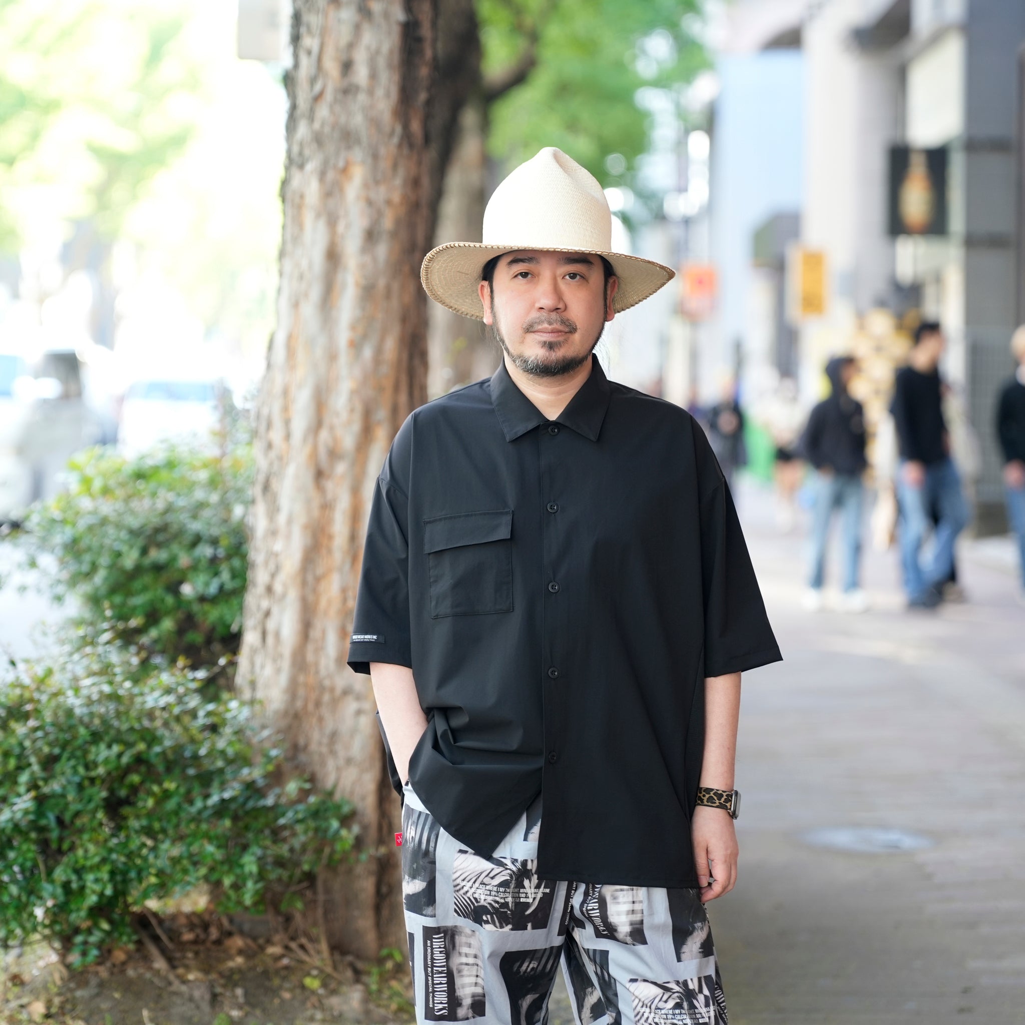 VG-SH-269_Black | Solodots wide shirts | Color:Black【VIRGOwearworks_ヴァルゴウェアワークス】
