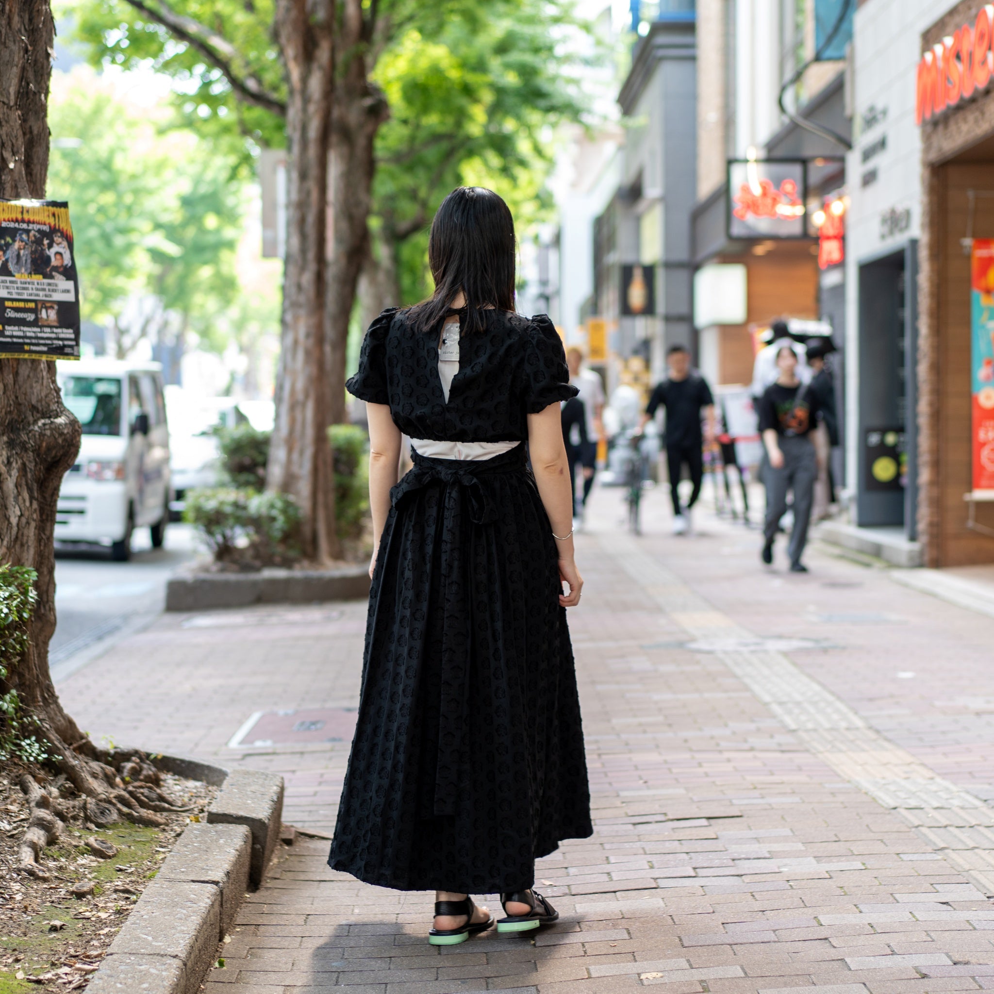 29SJ03TO559BLK | Mara Jacquard Bow Top | Color:Black【SISTER JANE_シスタージェーン】【archive】