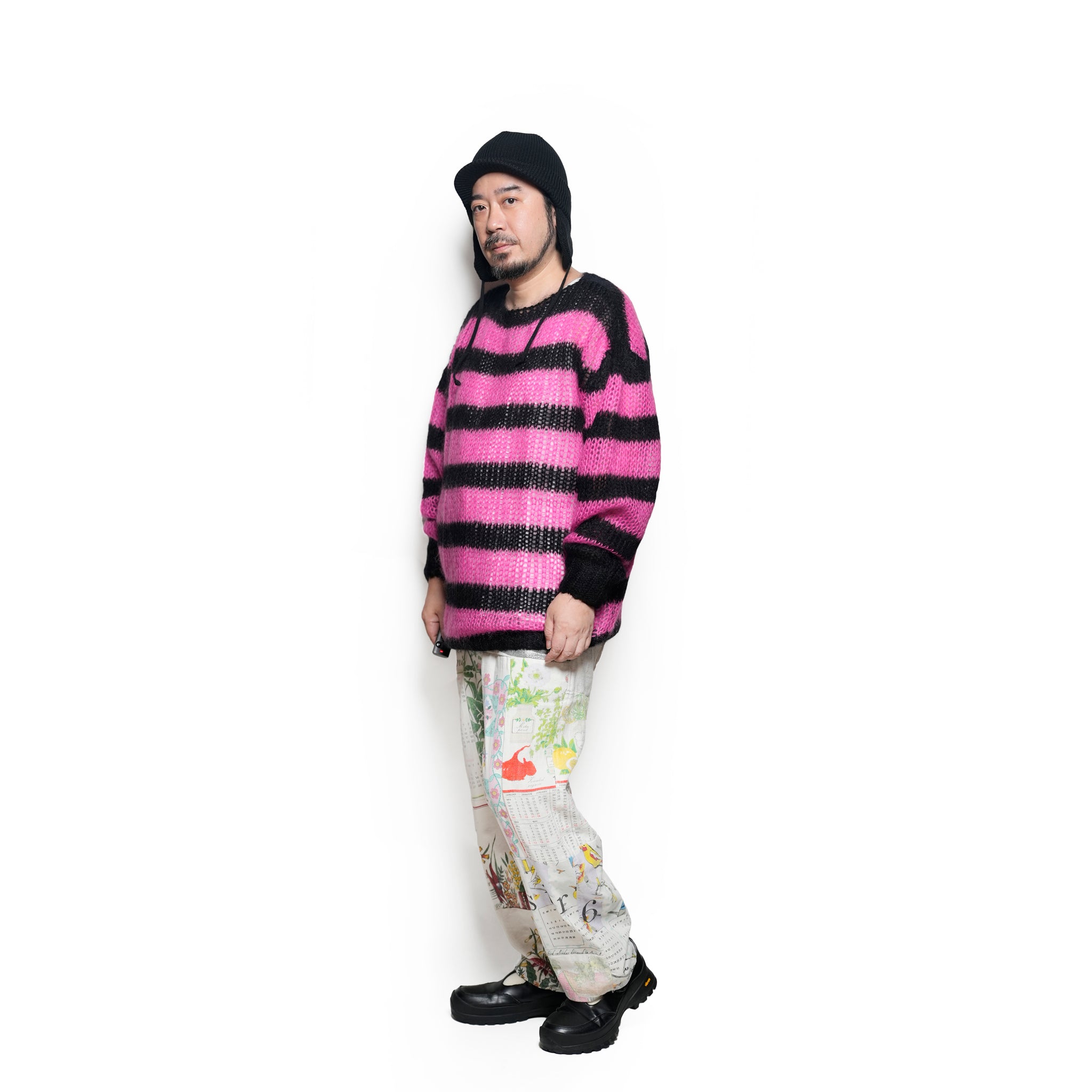 Mesh Mohair knit / Pink【AMBERGLEAM_アンバーグリーム】1320151113