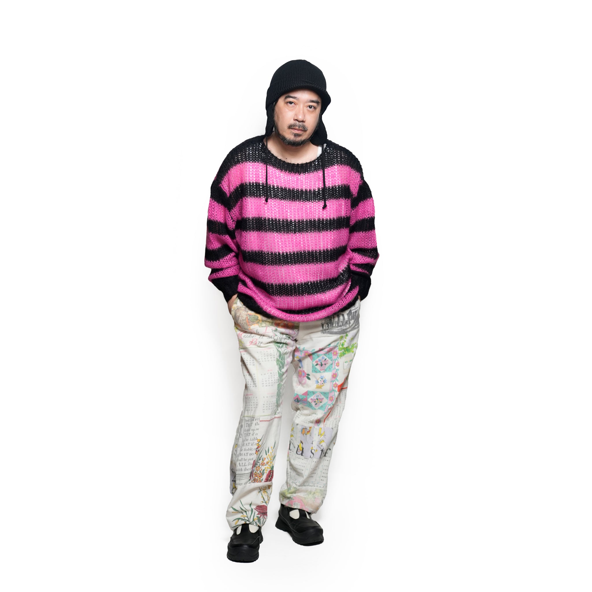 Mesh Mohair knit / Pink【AMBERGLEAM_アンバーグリーム】1320151113