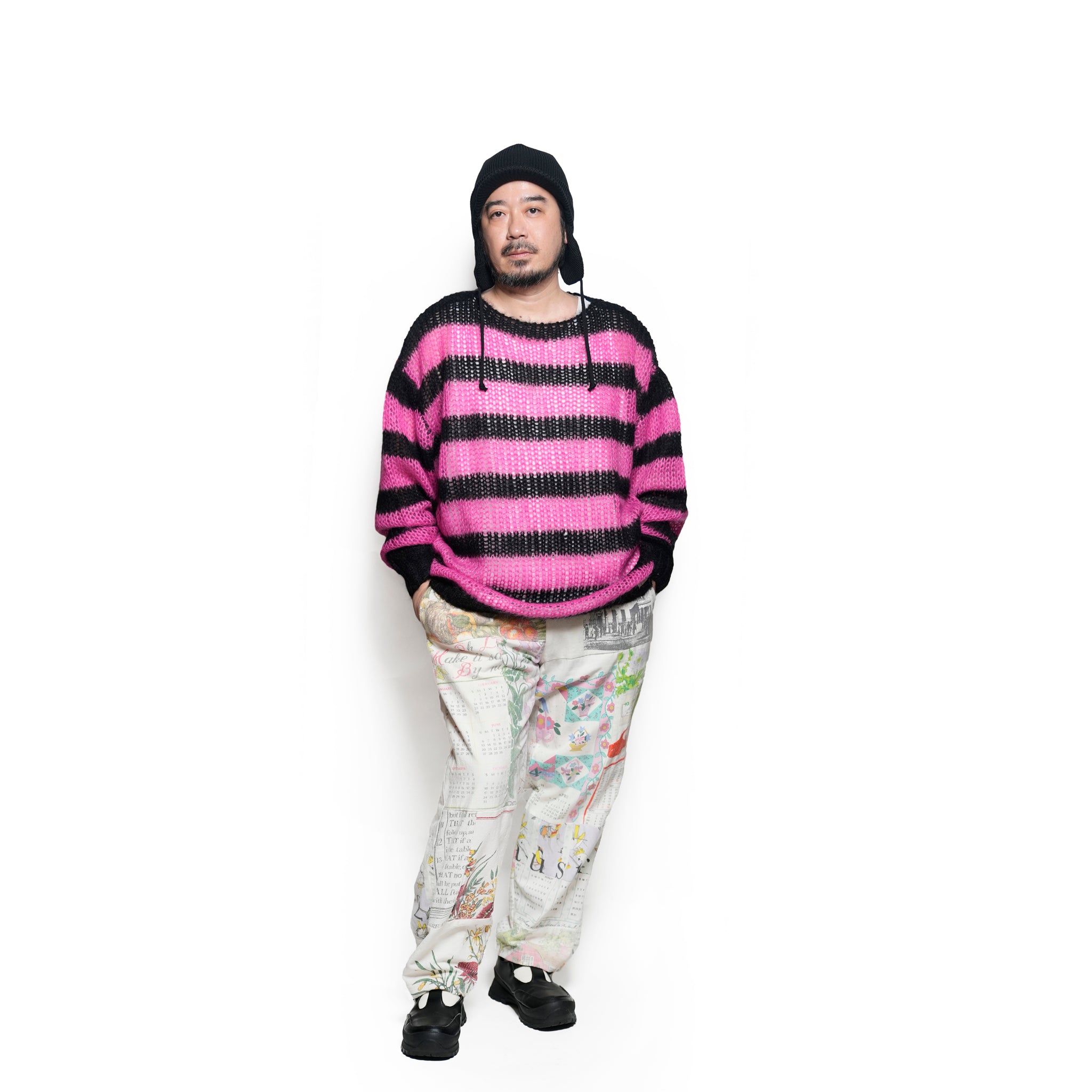 Mesh Mohair knit / Pink【AMBERGLEAM_アンバーグリーム】1320151113