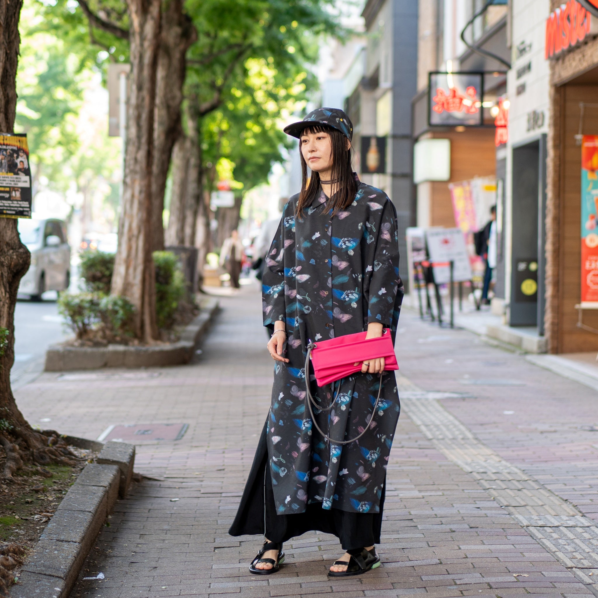 FB001 | クラッチショルダーバッグ – Black / Pink | FULAT