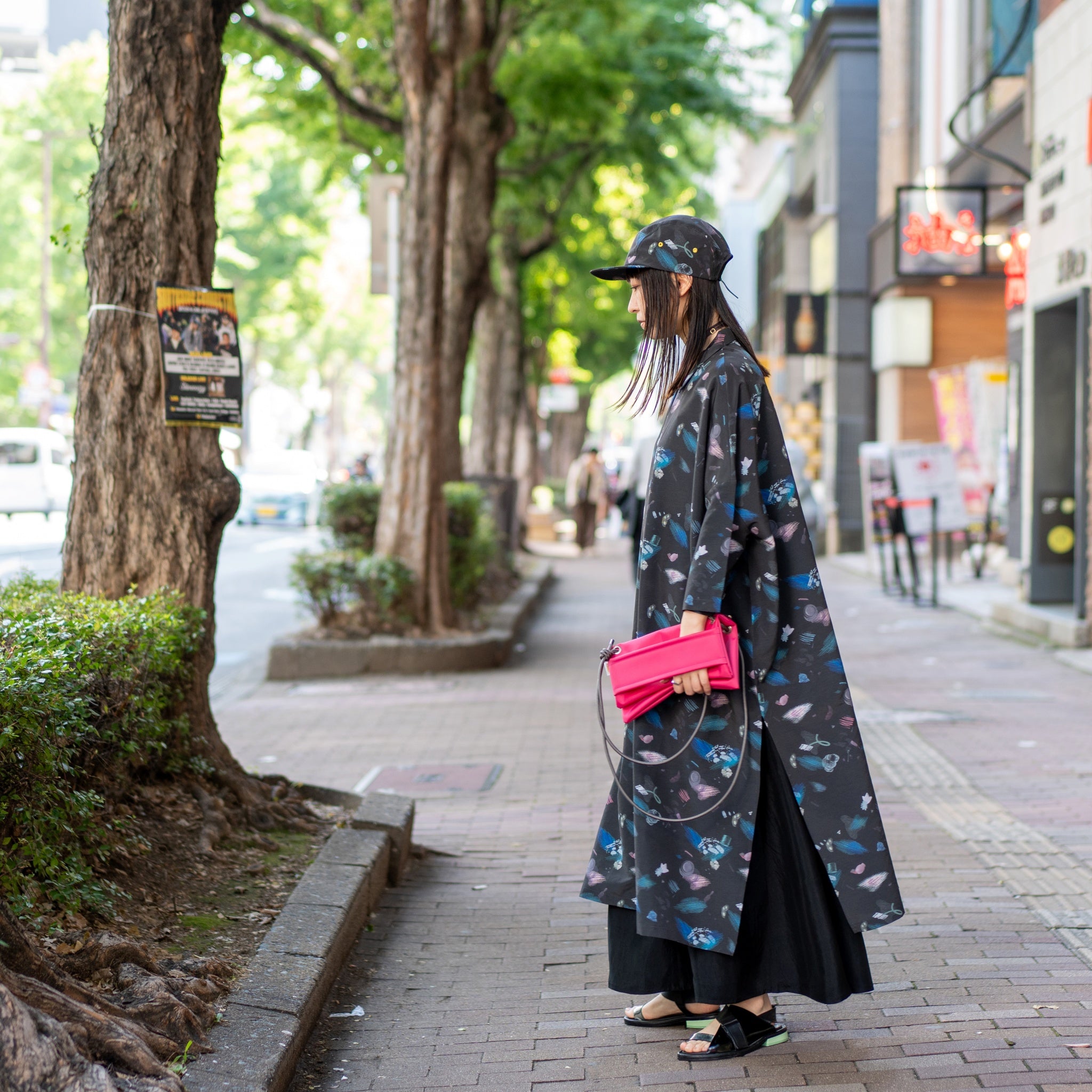 FB001 | クラッチショルダーバッグ – Black / Pink | FULAT
