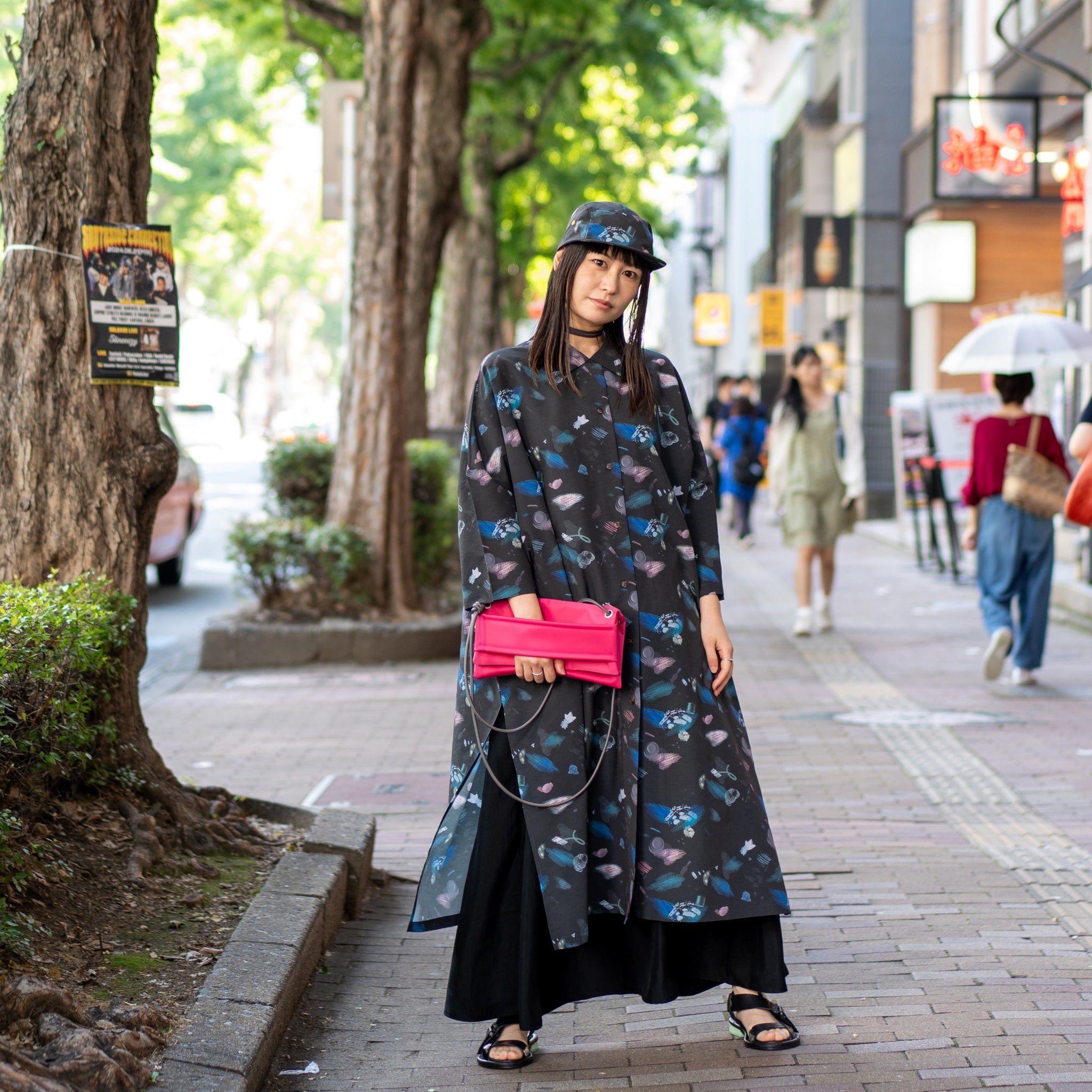 FB001 | クラッチショルダーバッグ – Black / Pink | FULAT