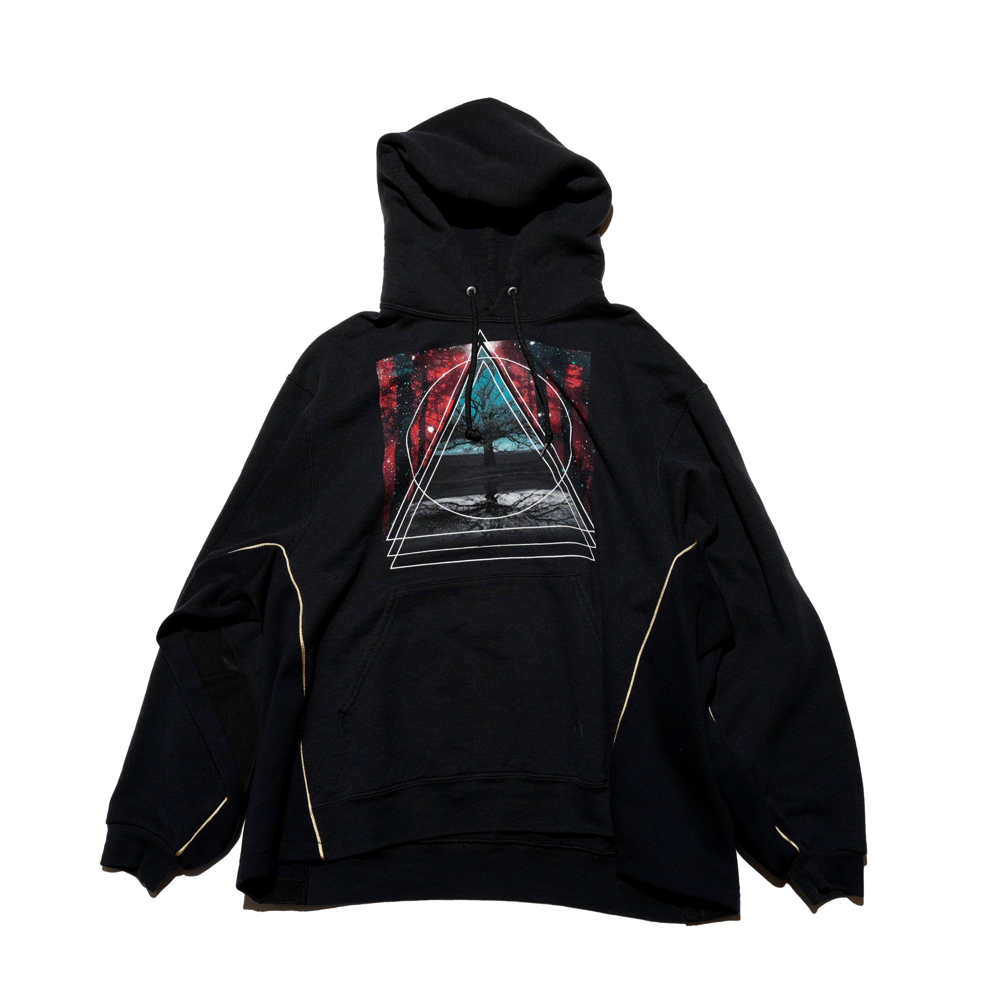 AT-238 | フィンスリーブ フードスウェット | Color:Black | Size-Free【REHERSALL_リハーズオール】