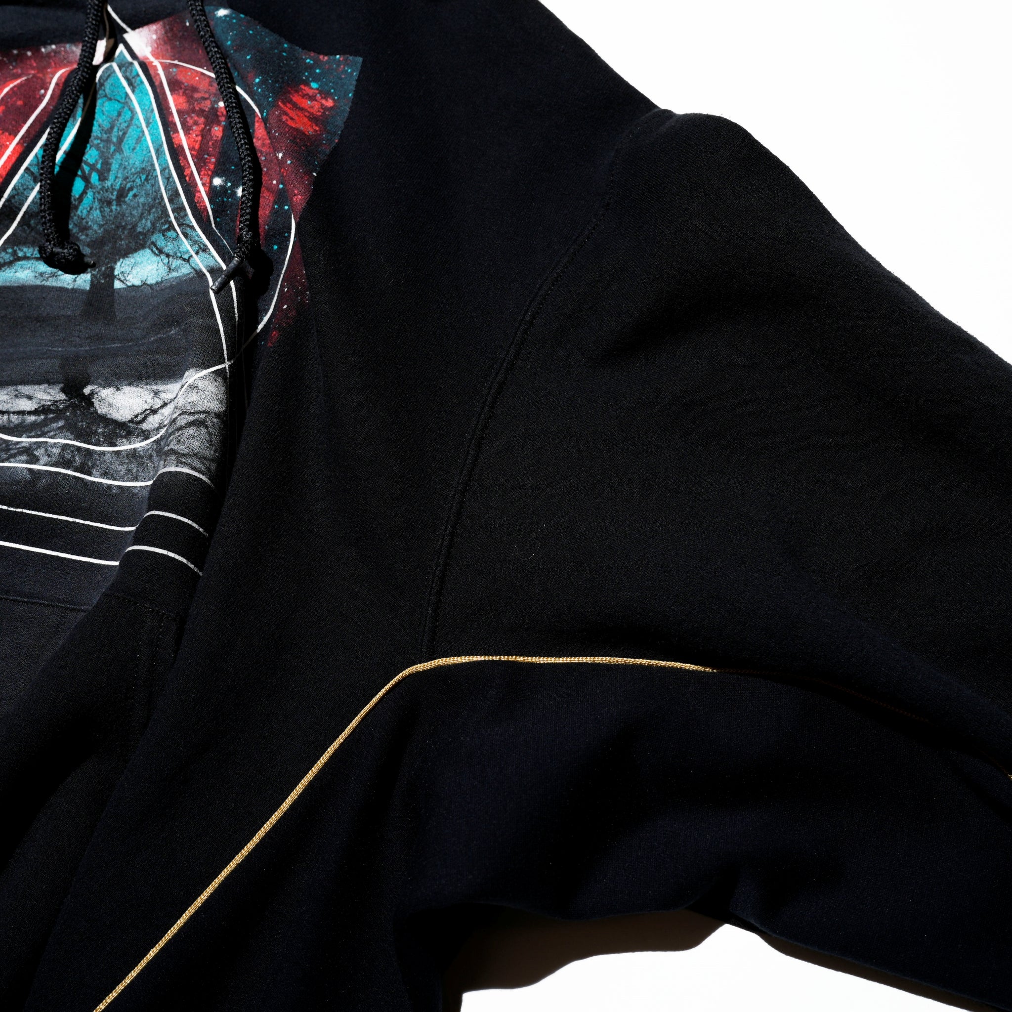 AT-238 | フィンスリーブ フードスウェット | Color:Black | Size-Free【REHERSALL_リハーズオール】