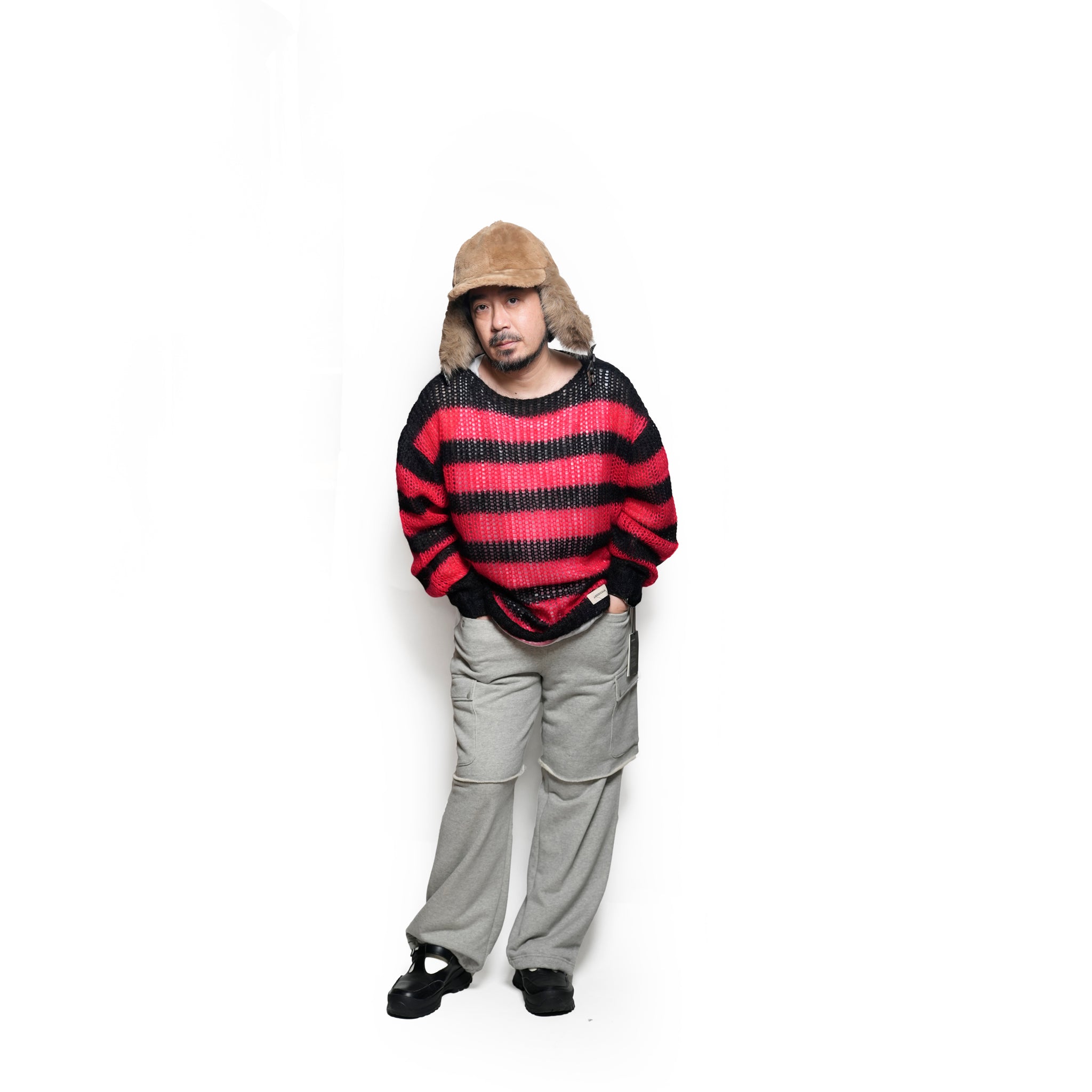 Mesh Mohair knit / Red【AMBERGLEAM_アンバーグリーム】1320151113