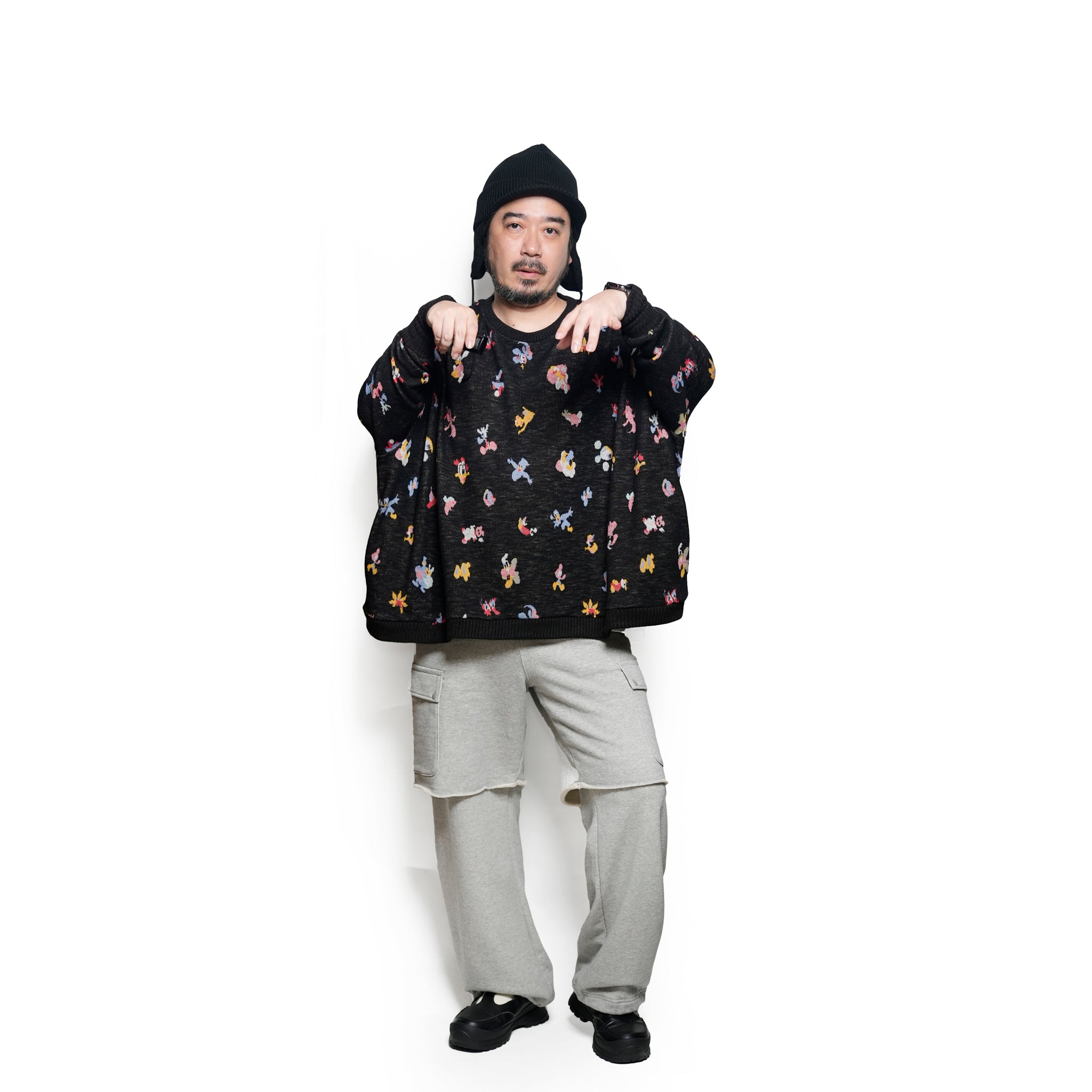 Origin Jacquard Pullover | Color_Melt Bk | No_bsd25aw-11_melt bk【BEDSIDEDRAMA_ベッドサイドドラマ】