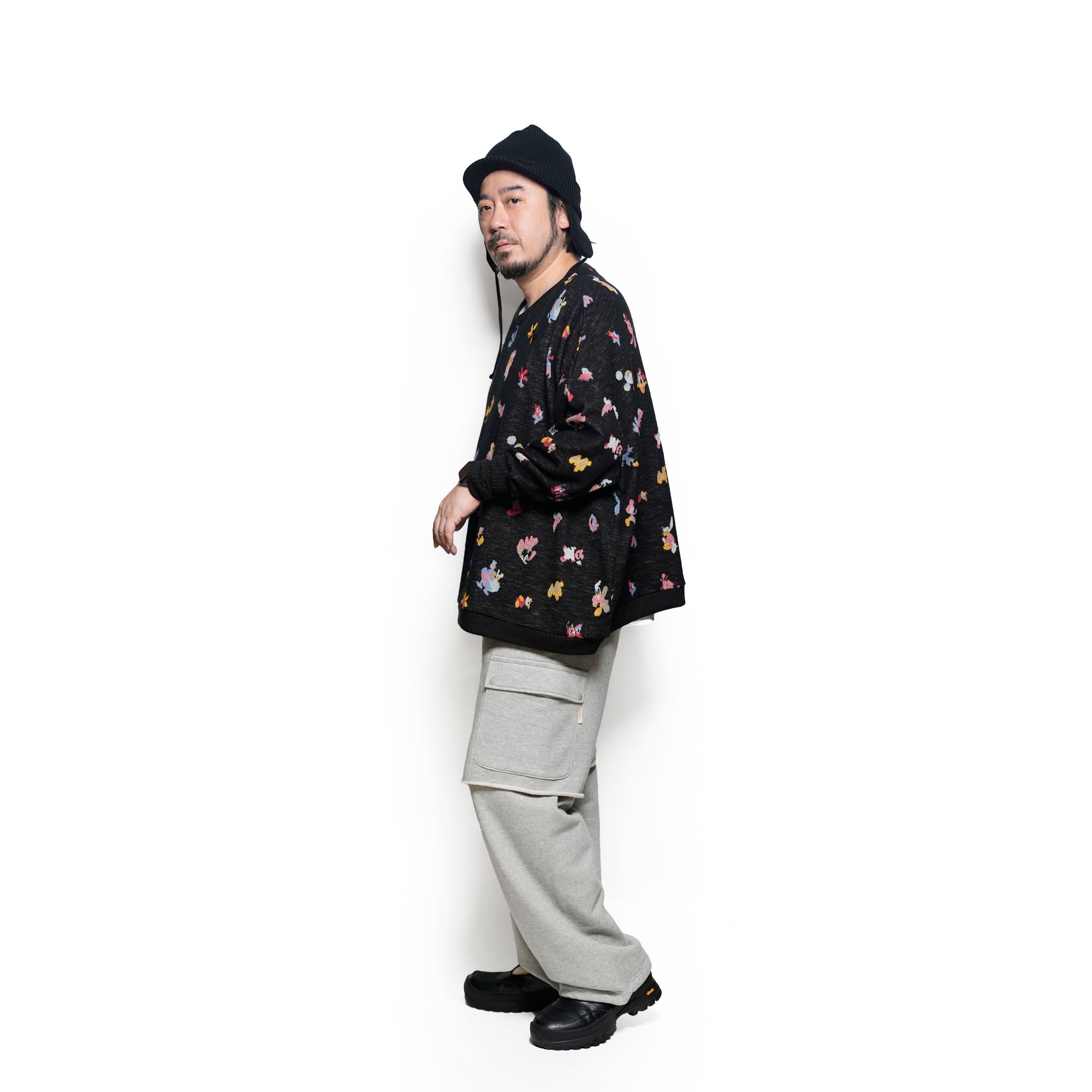 Origin Jacquard Pullover | Color_Melt Bk | No_bsd25aw-11_melt bk【BEDSIDEDRAMA_ベッドサイドドラマ】