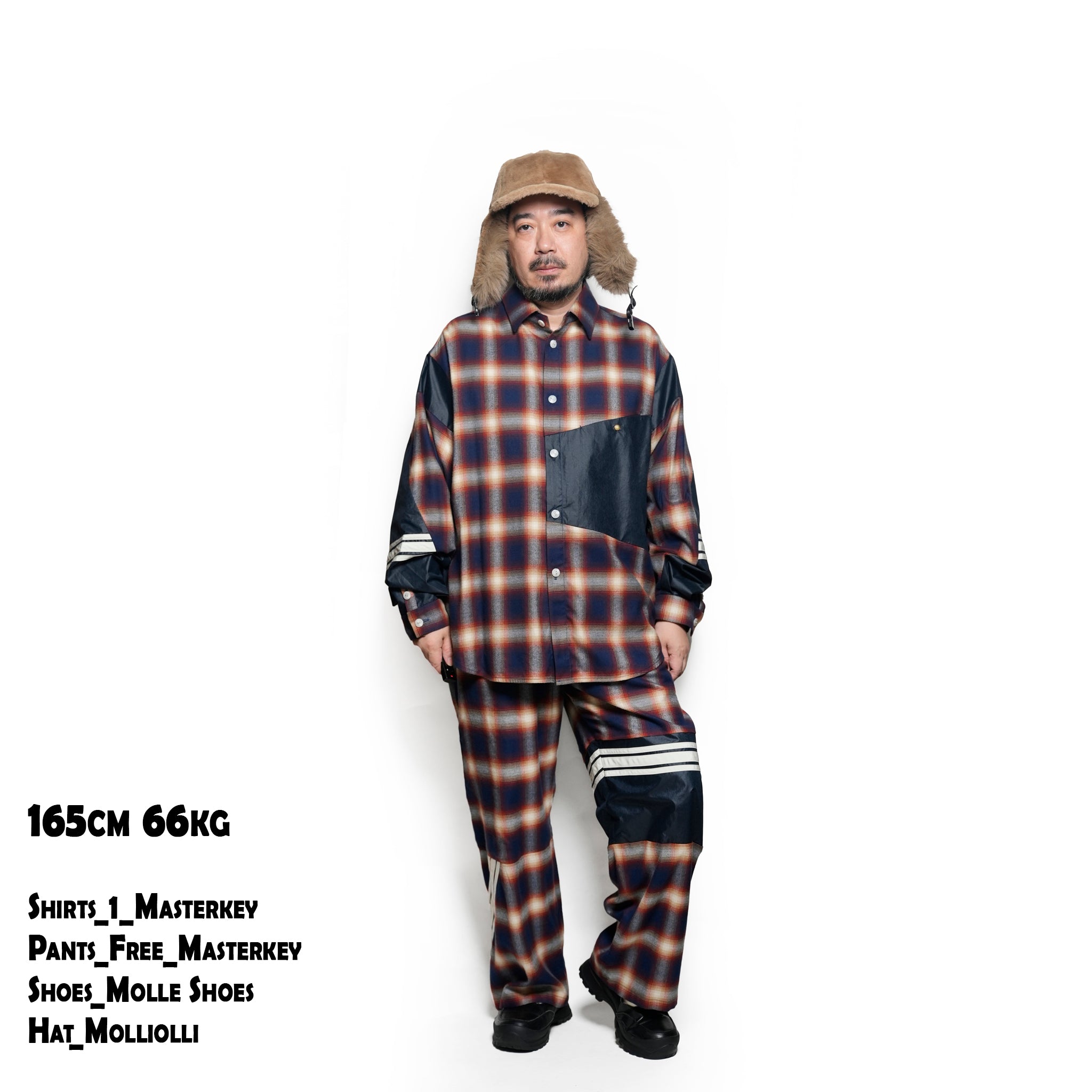 ombre check Pants | Color_Red | No_k-4968_red【MASTERKEY_マスターキー】【Addiction別注】