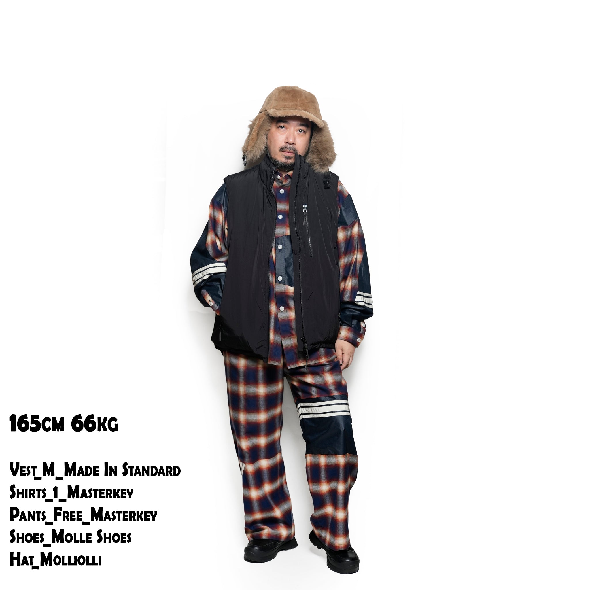 ombre check Pants | Color_Red | No_k-4968_red【MASTERKEY_マスターキー】【Addiction別注】