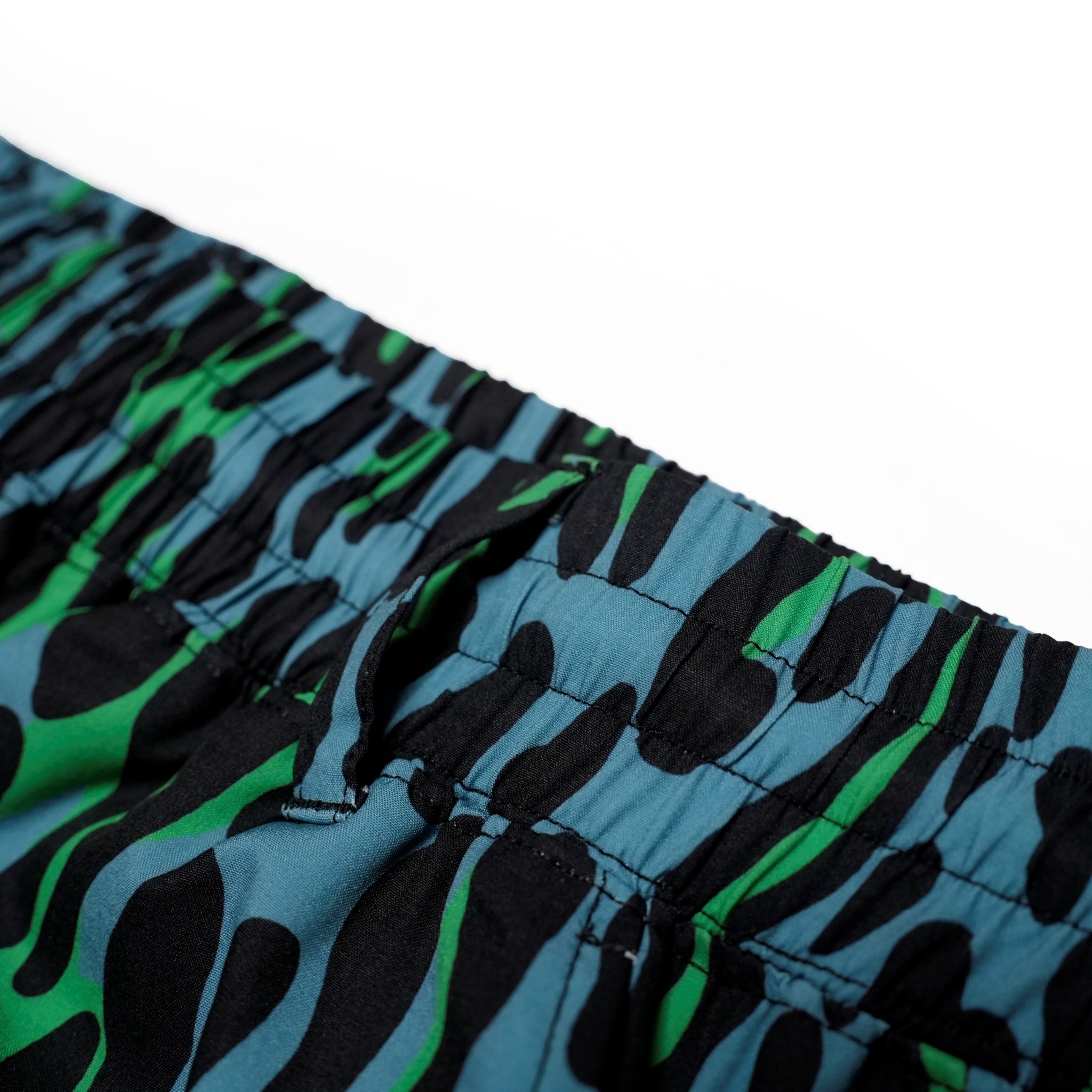 Leopard Wide Pants – Blue Green | EFFECTEN
