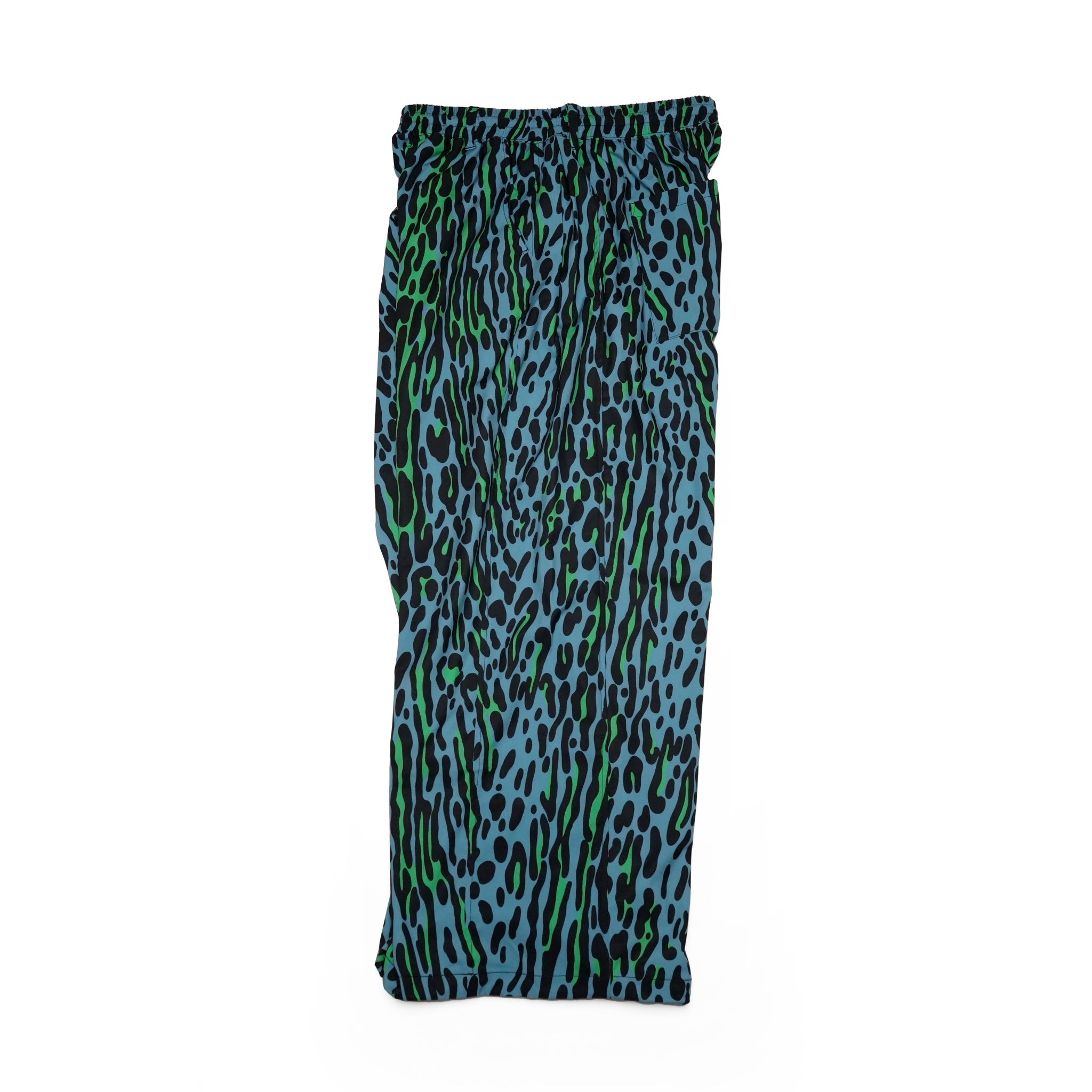 Leopard Wide Pants – Blue Green | EFFECTEN