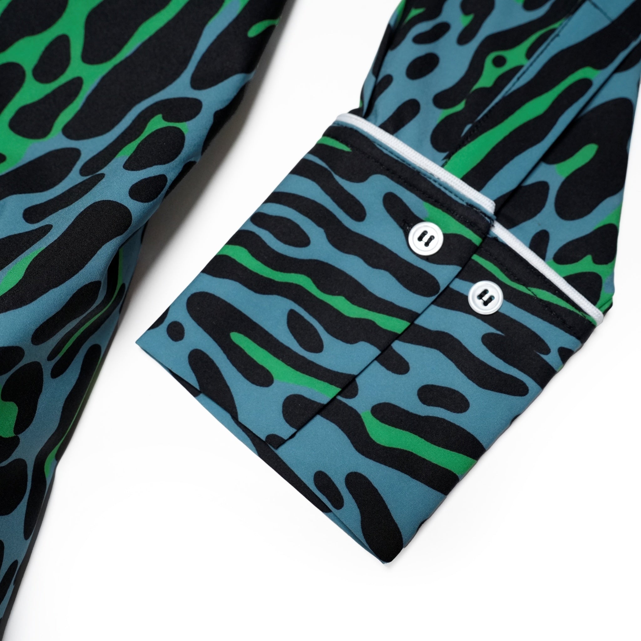 efdbdg-01_Blue Green | Leopard Piping Shirts | Color:Blue Green【EFFECTEN_エフェクテン】