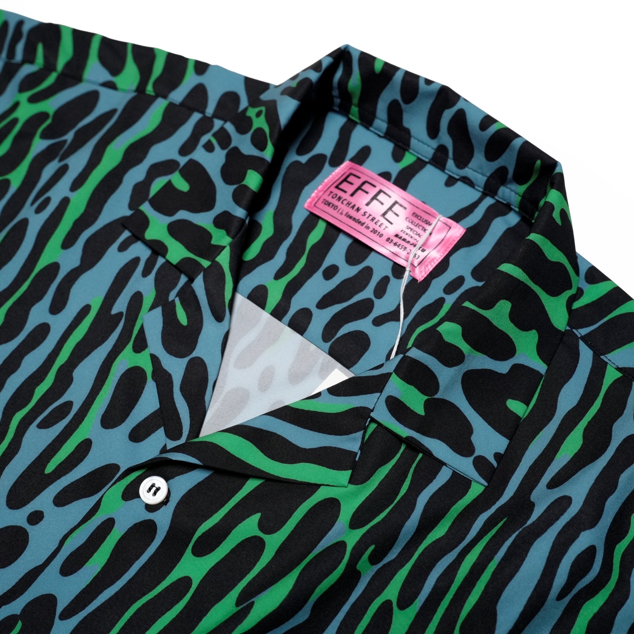 efdbdg-01_Blue Green | Leopard Piping Shirts | Color:Blue Green【EFFECTEN_エフェクテン】