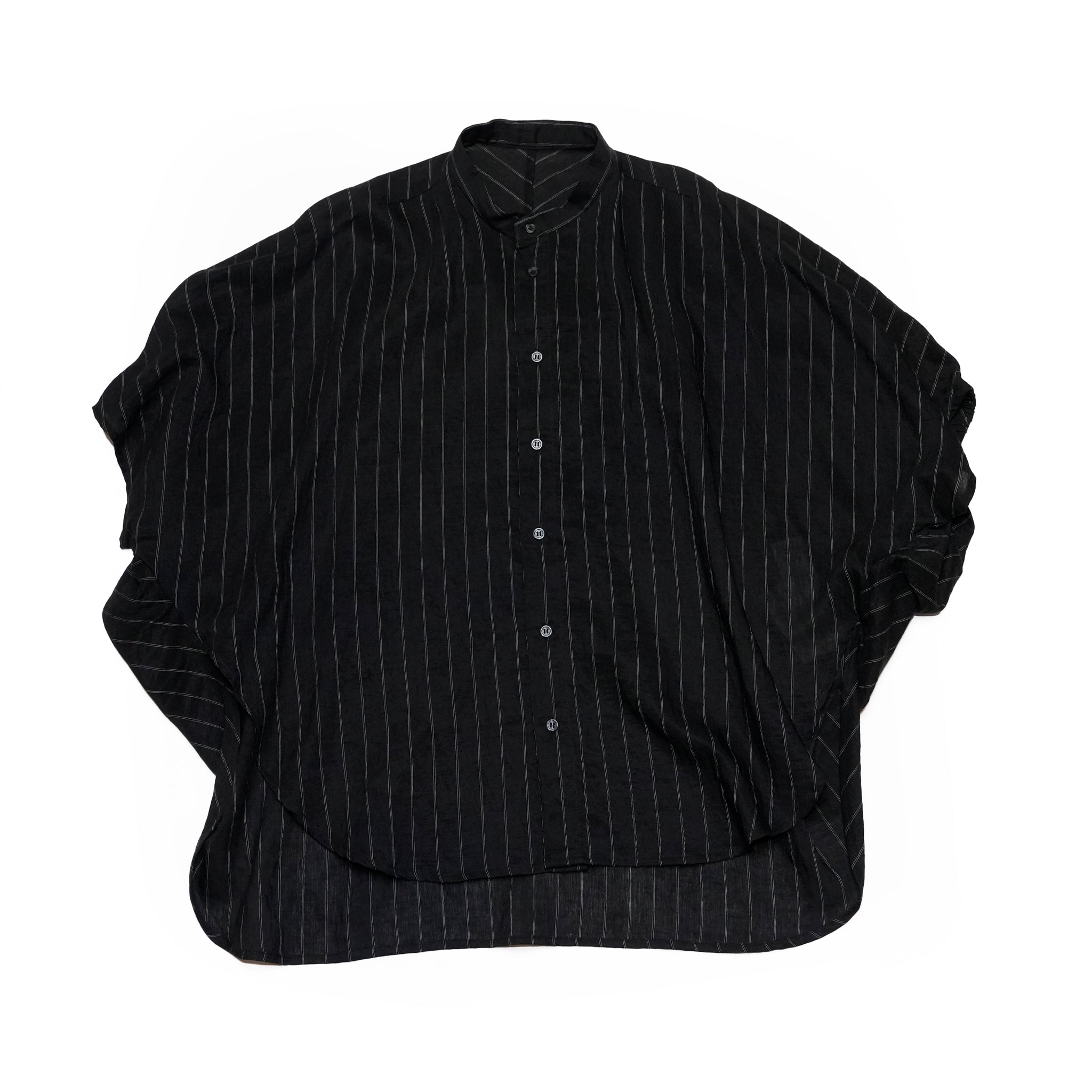 25163-4309P_black | ストライプポンチョシャツ | Color:Black【ANGELINA_アンジェリーナ】【archive】