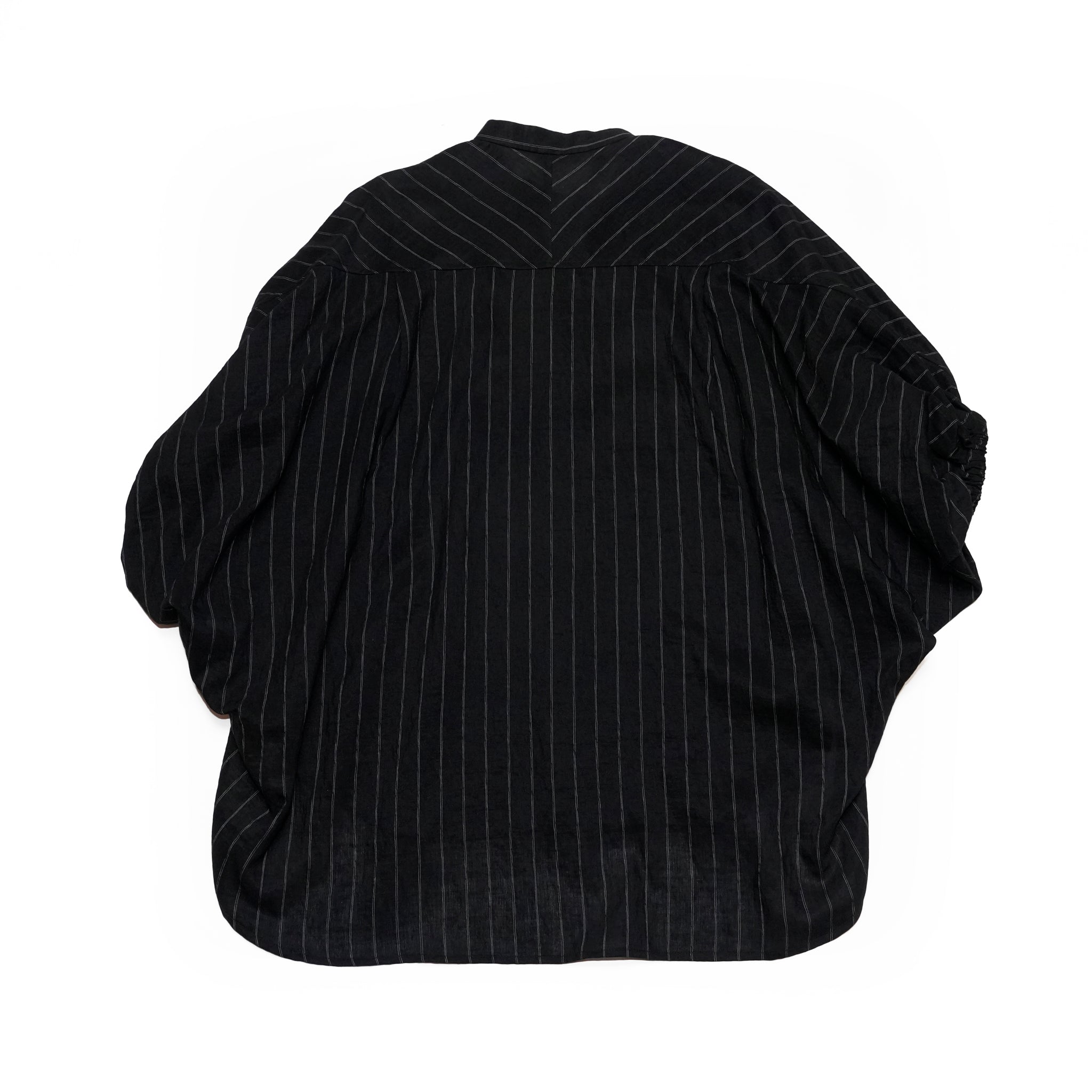 25163-4309P_black | ストライプポンチョシャツ | Color:Black【ANGELINA_アンジェリーナ】【archive】