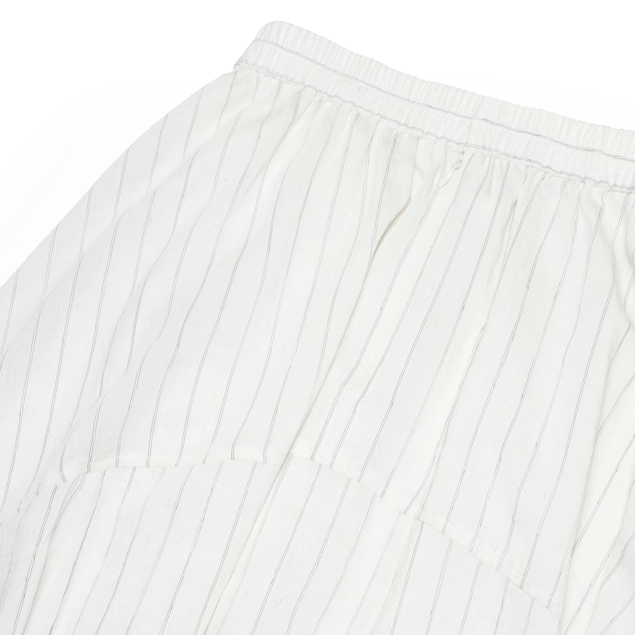 25163-8299P_off white | ストライプ切替ギャザーS/K | Color:Off White【ANGELINA_アンジェリーナ】