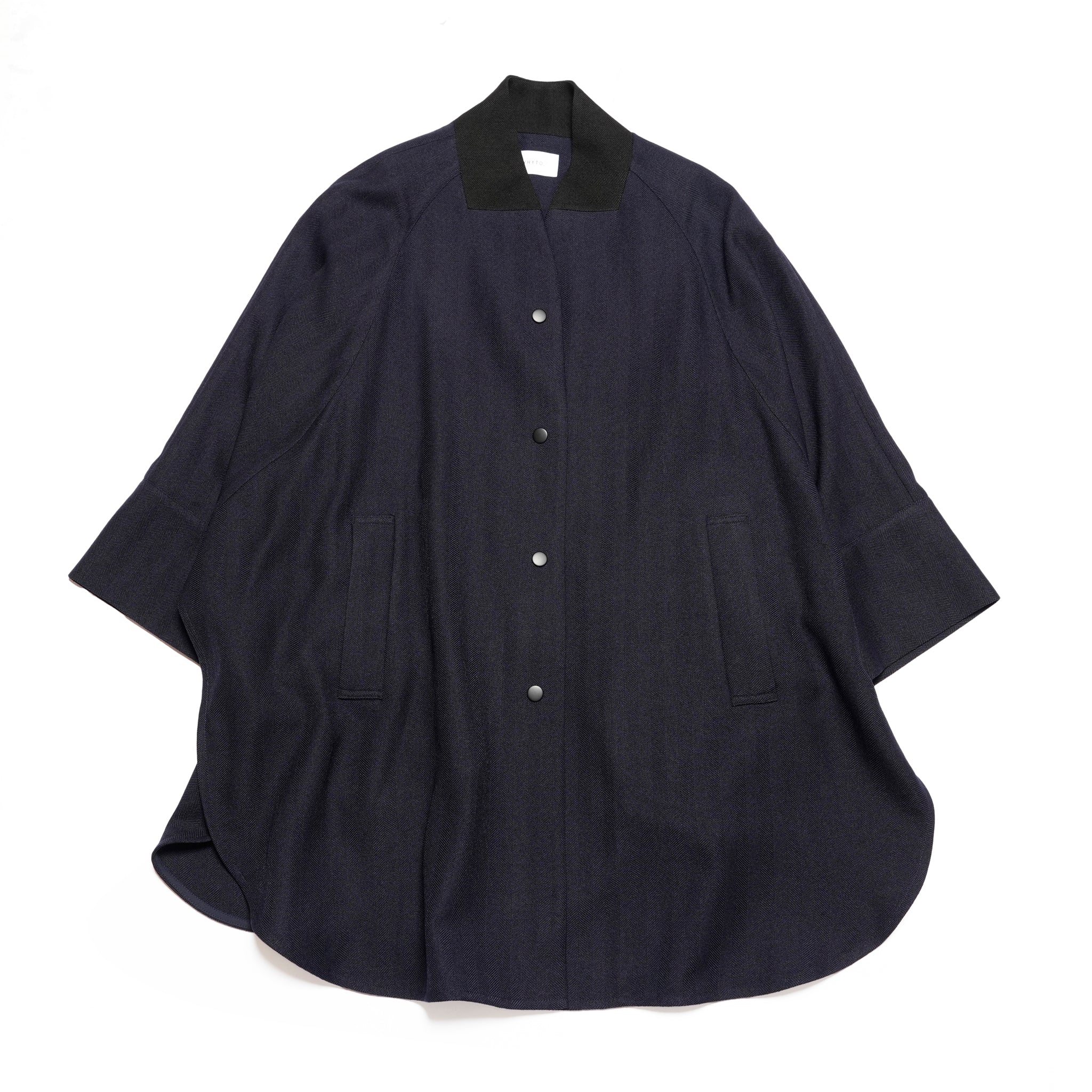 round cape jacket | Color_Navy | No_wht25fjk4047_navy【WHYTO_ホワイト】