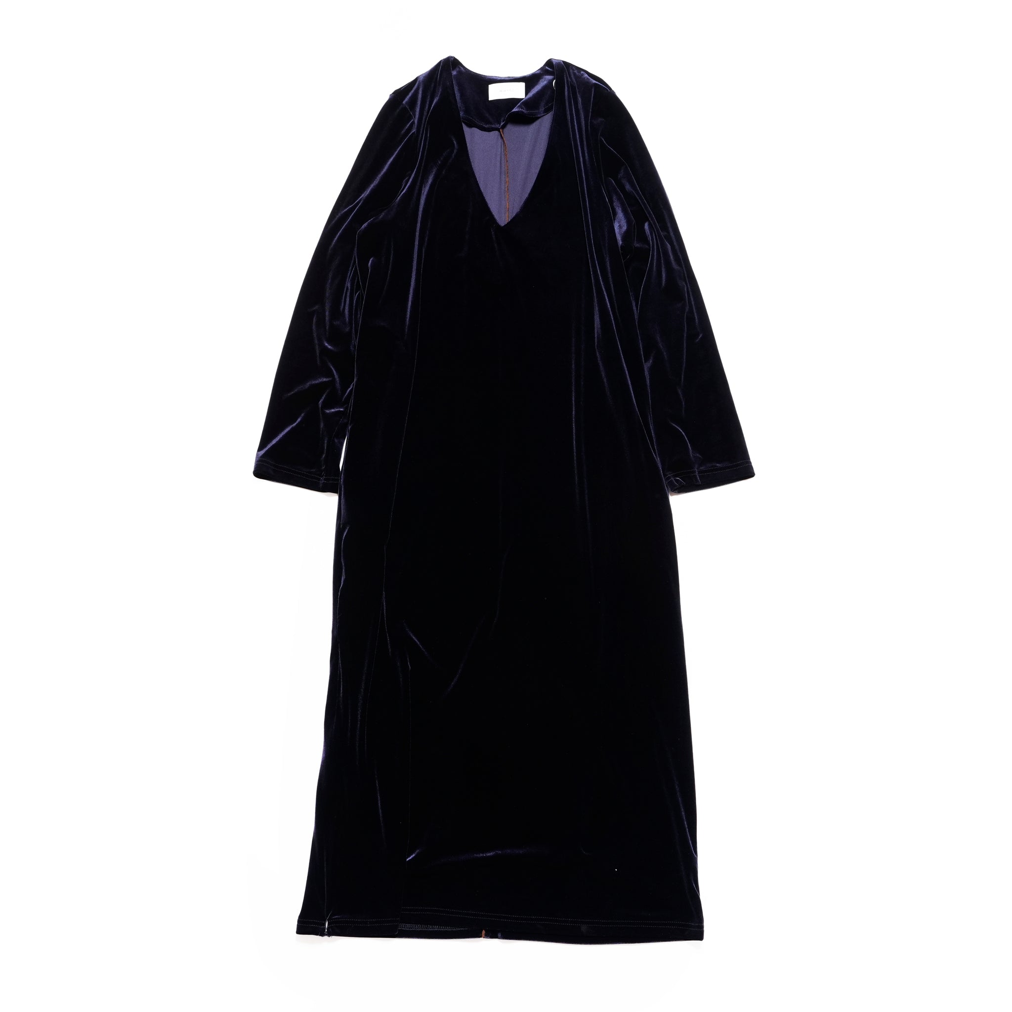 v slit velour dress | Color_Navy | No_wht25fop4072_navy【WHYTO_ホワイト】