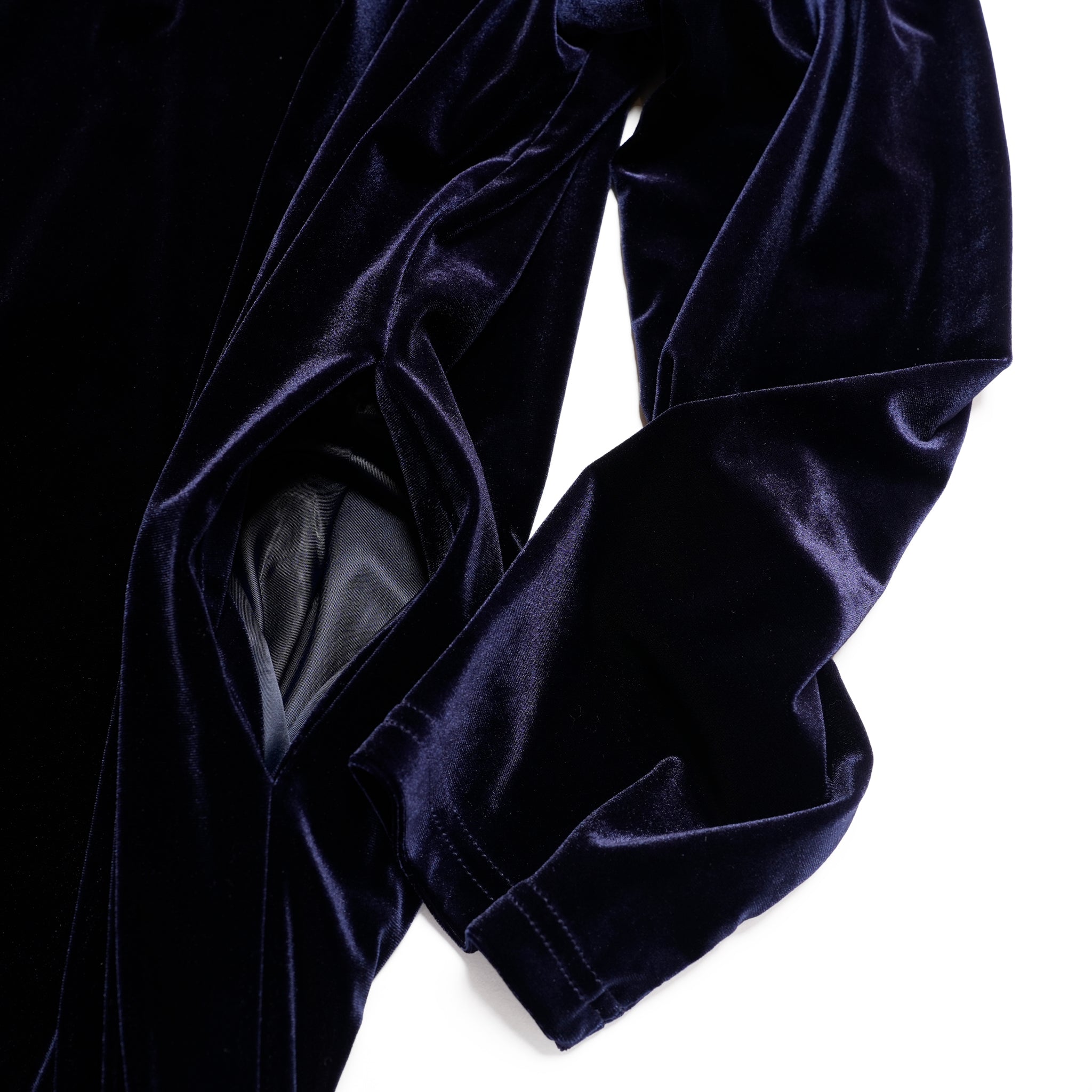 v slit velour dress – Navy | WHYTO