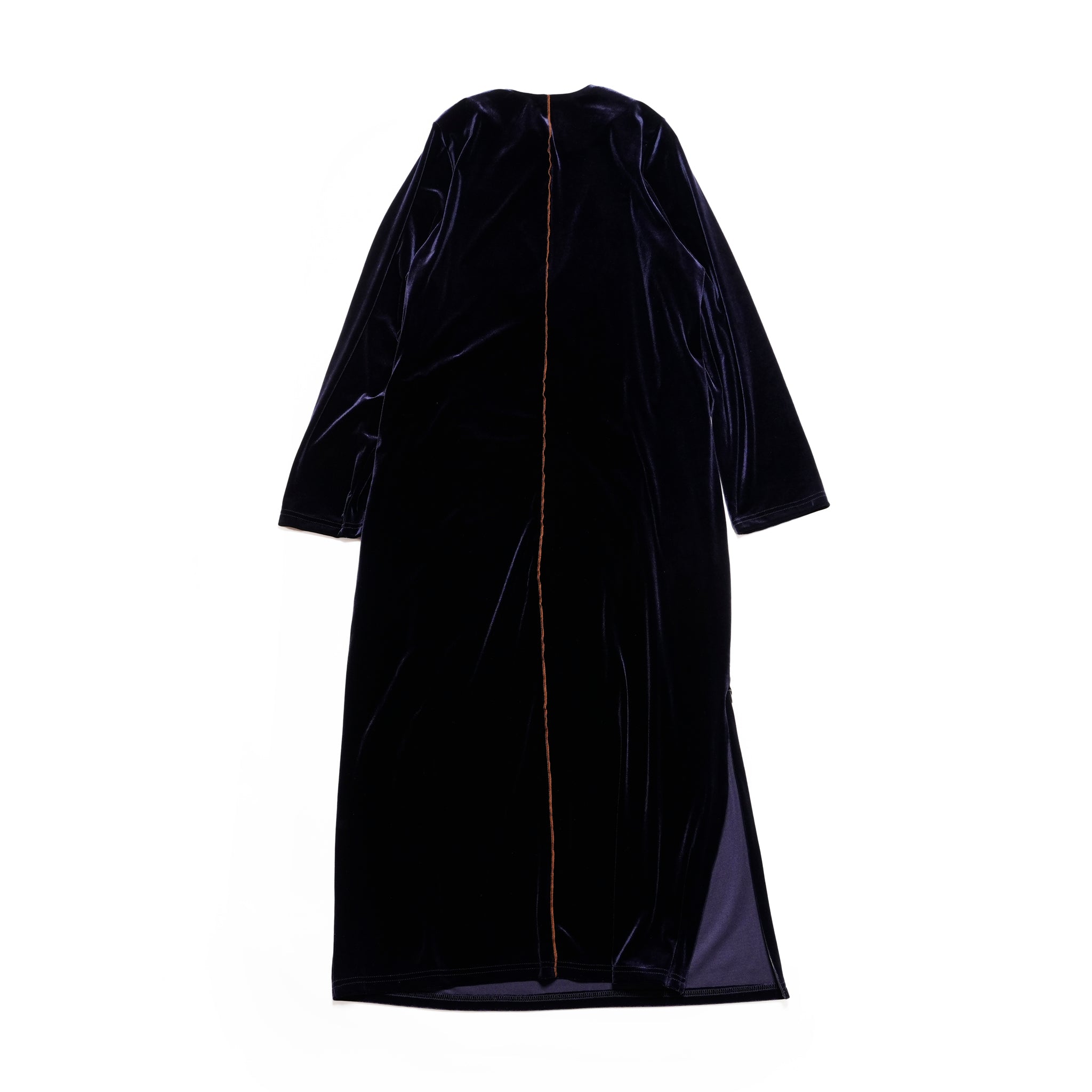 v slit velour dress – Navy | WHYTO