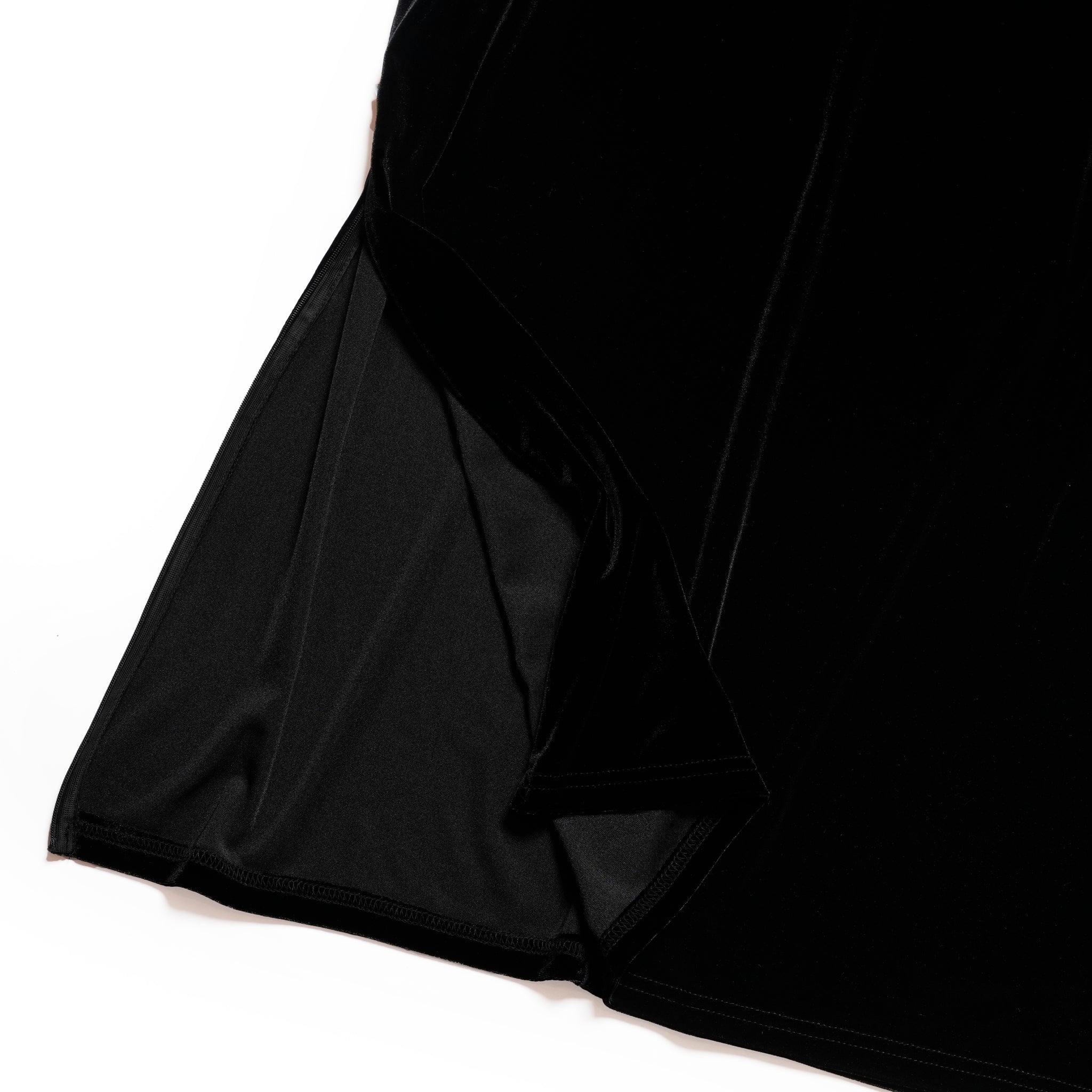 v slit velour dress | Color_Black | No_wht25fop4072_bk【WHYTO_ホワイト】