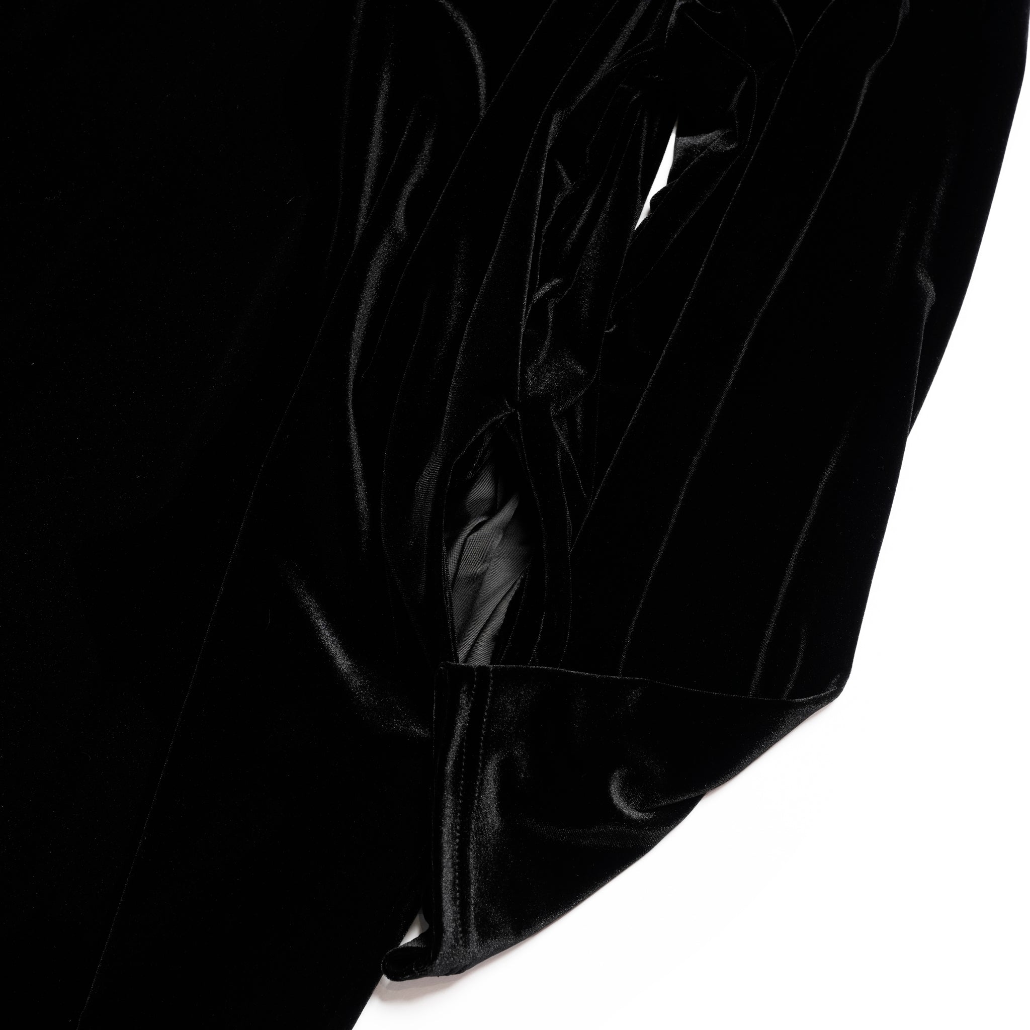 v slit velour dress | Color_Black | No_wht25fop4072_bk【WHYTO_ホワイト】